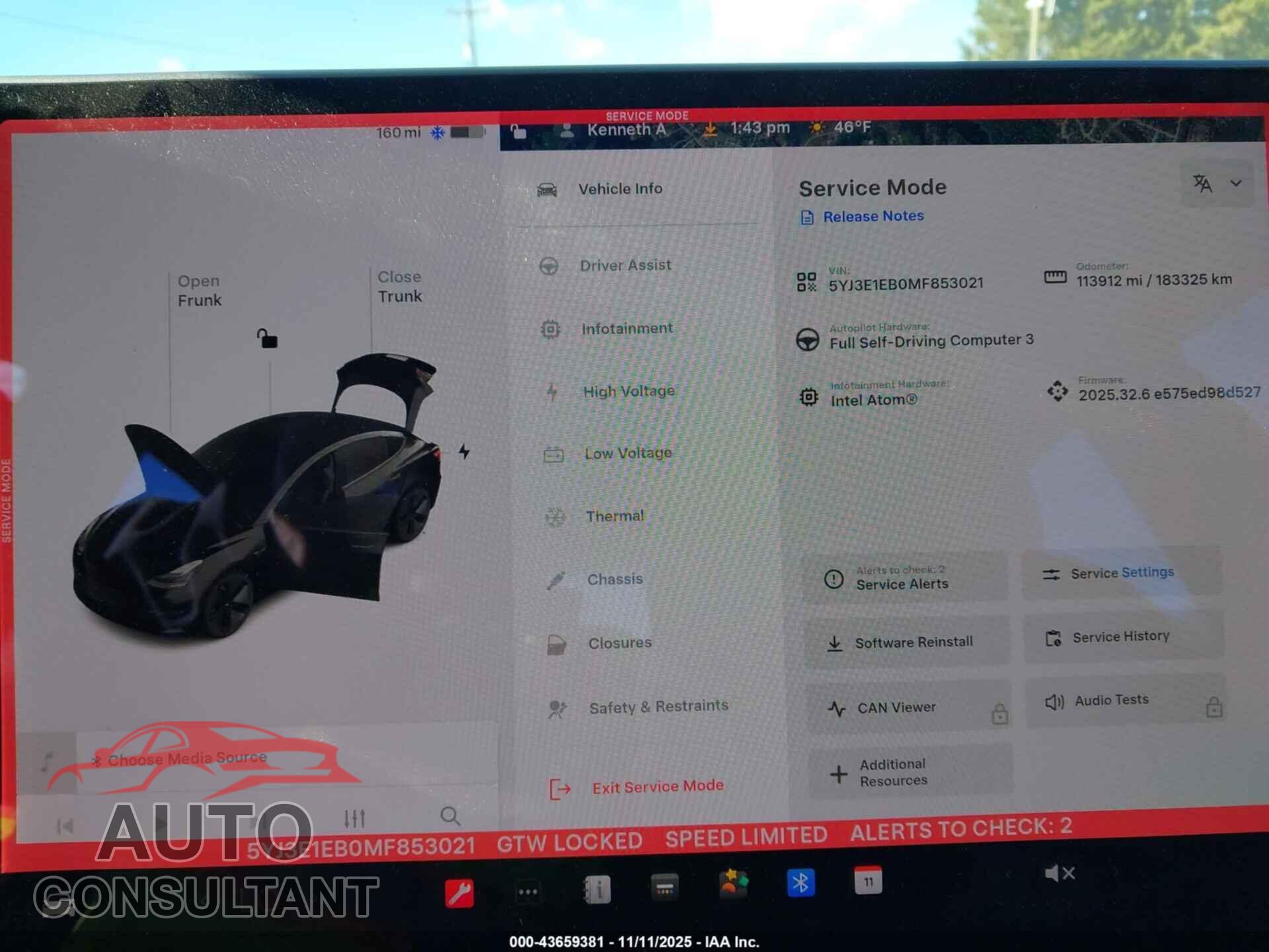 TESLA MODEL 3 2021 - 5YJ3E1EB0MF853021