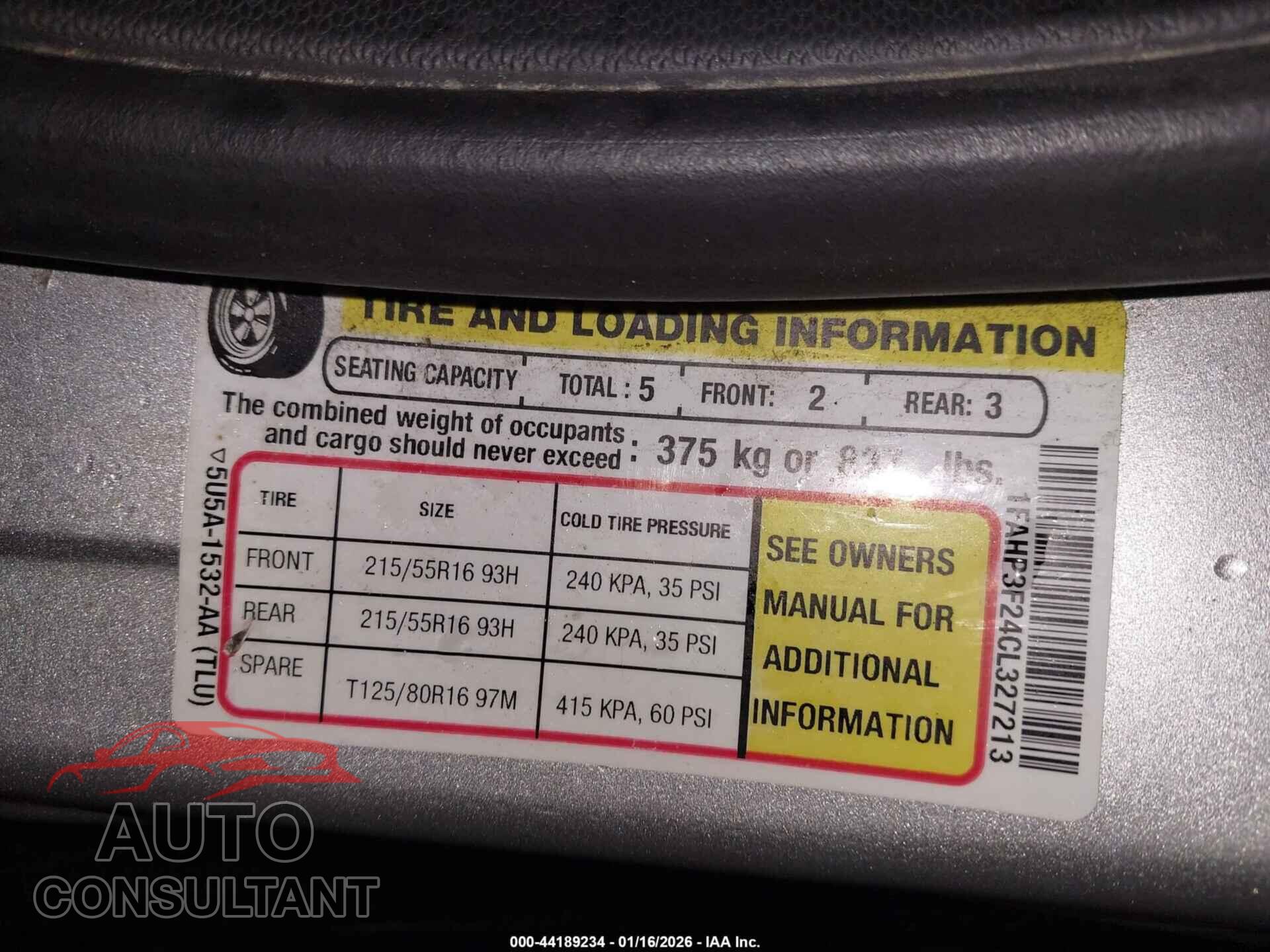 FORD FOCUS 2012 - 1FAHP3F24CL327213