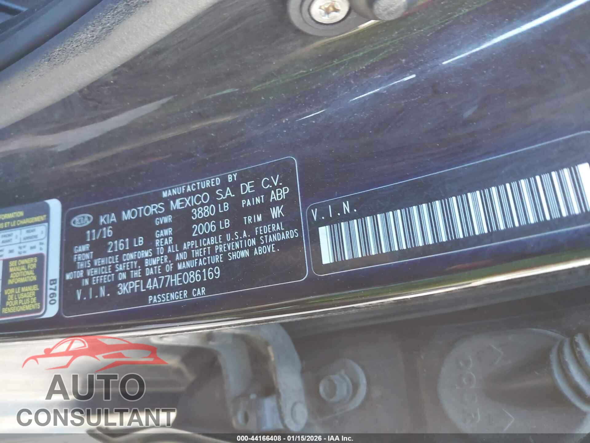 KIA FORTE 2017 - 3KPFL4A77HE086169