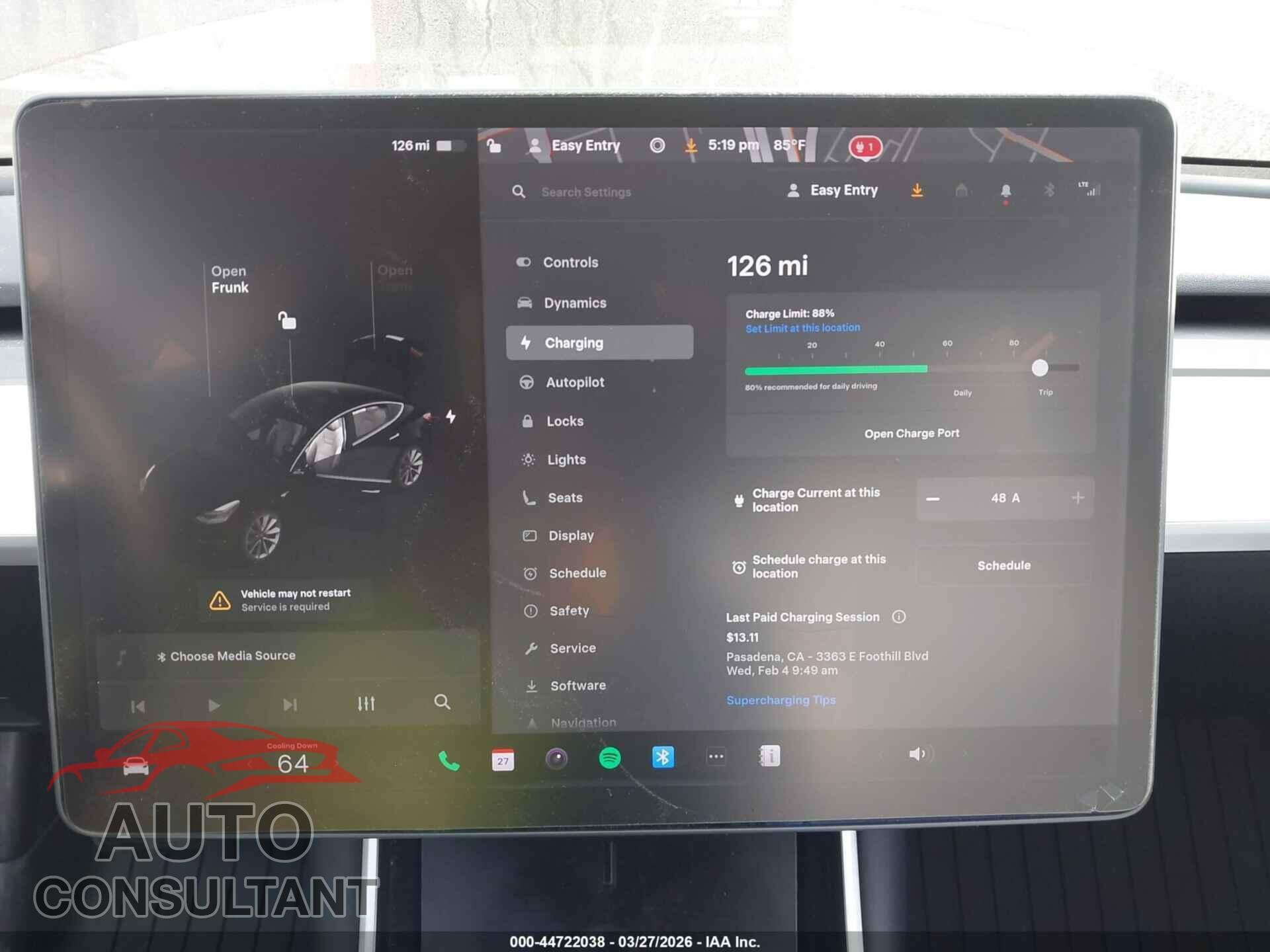 TESLA MODEL 3 2019 - 5YJ3E1EB2KF454561
