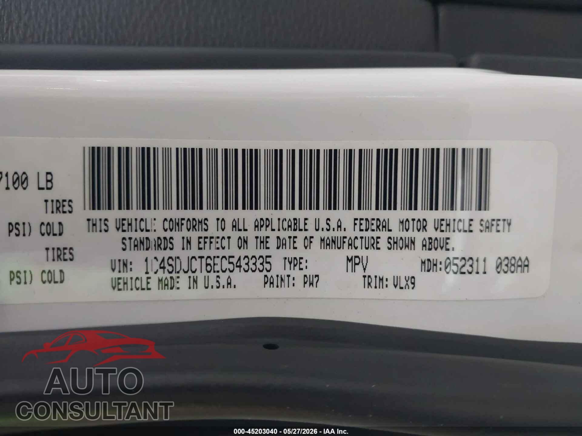DODGE DURANGO 2014 - 1C4SDJCT6EC543335