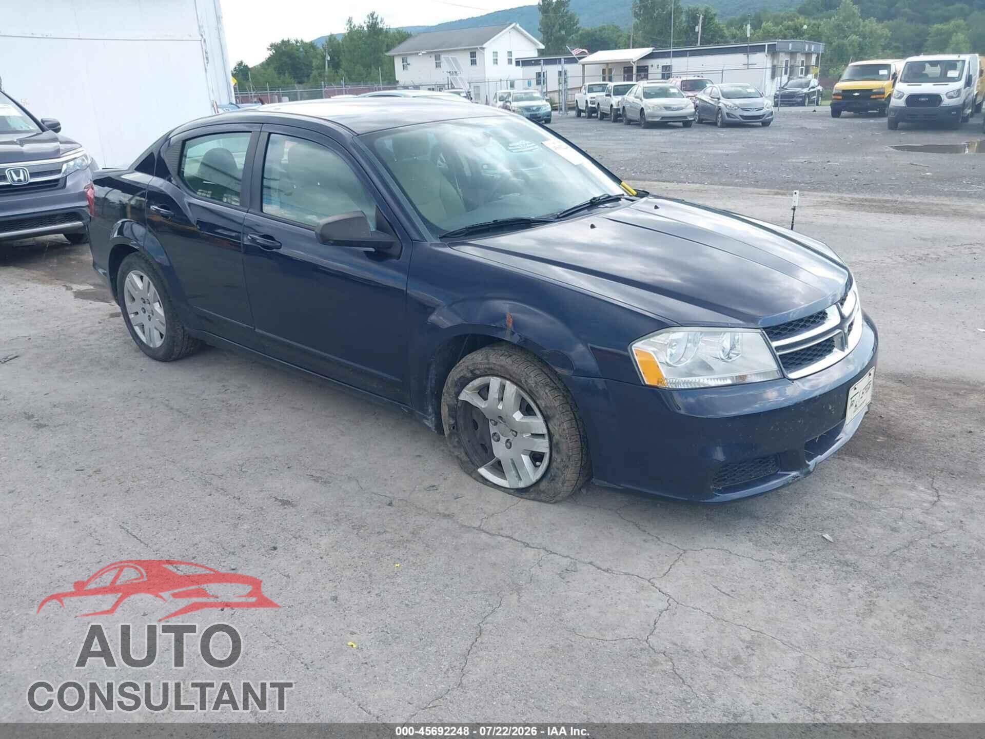 DODGE AVENGER 2012 - 1C3CDZAG8CN309356