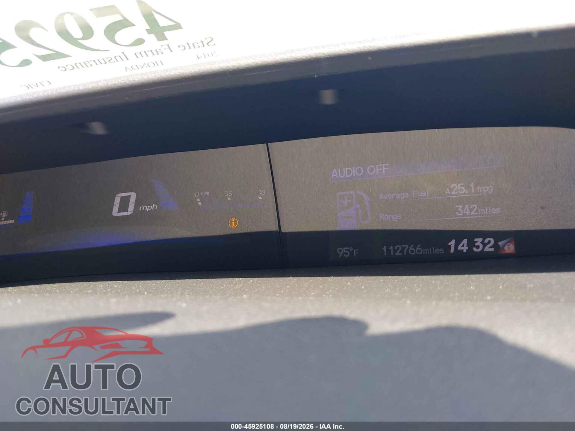 HONDA CIVIC 2014 - 19XFB2F52EE077891