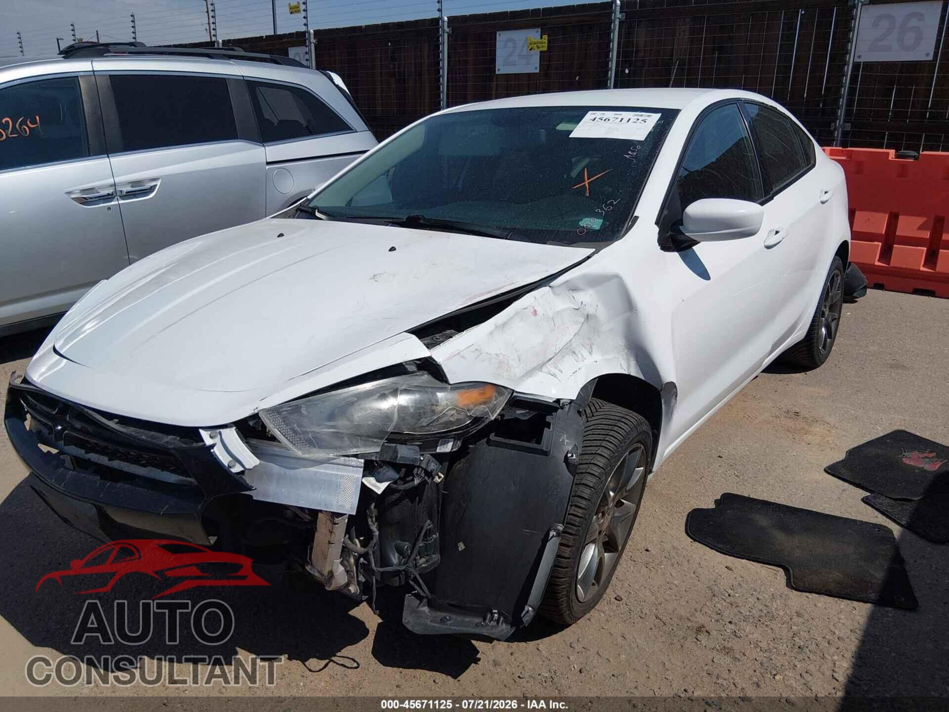 DODGE DART 2013 - 1C3CDFBA2DD300362