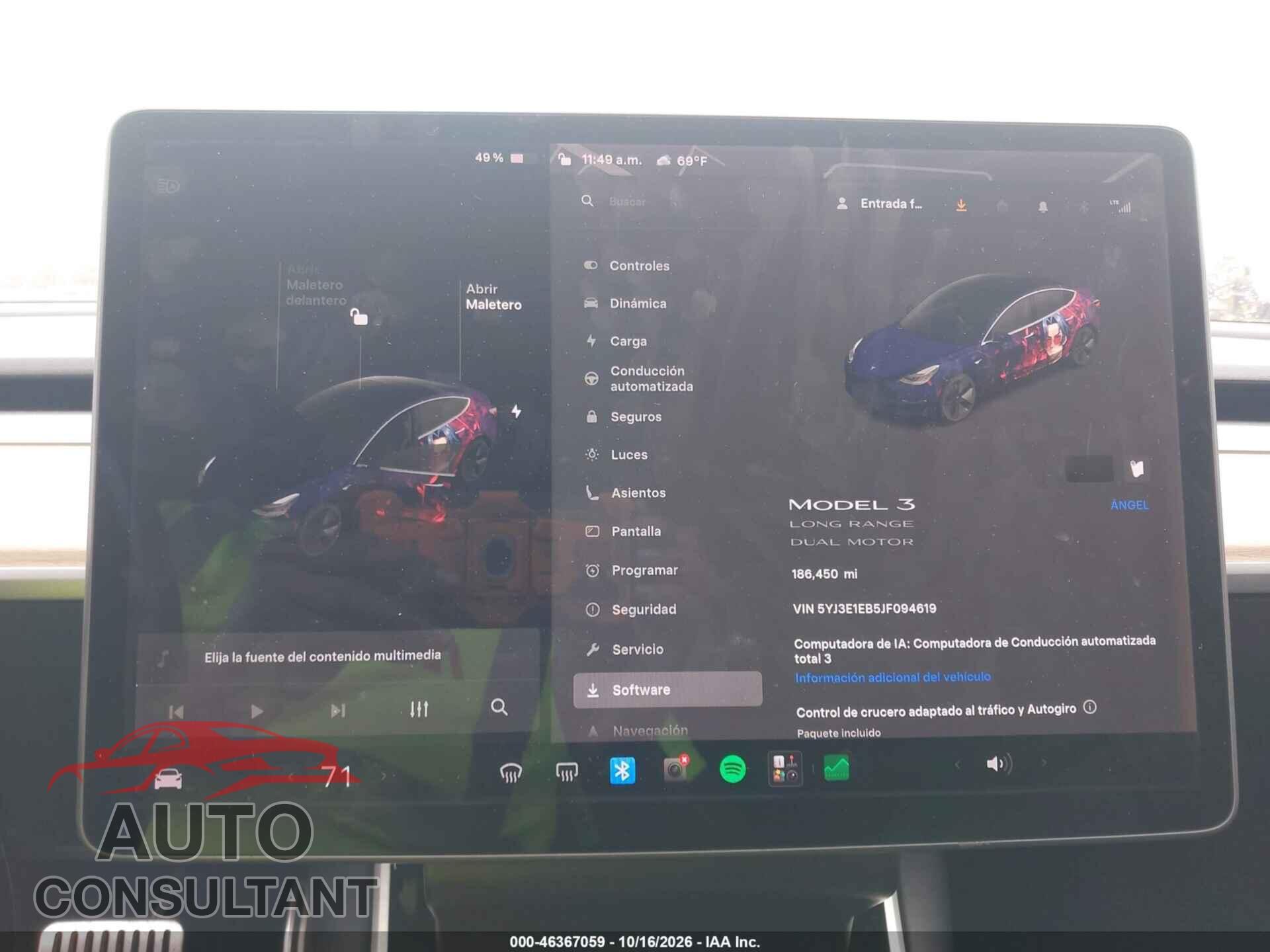 TESLA MODEL 3 2018 - 5YJ3E1EB5JF094619