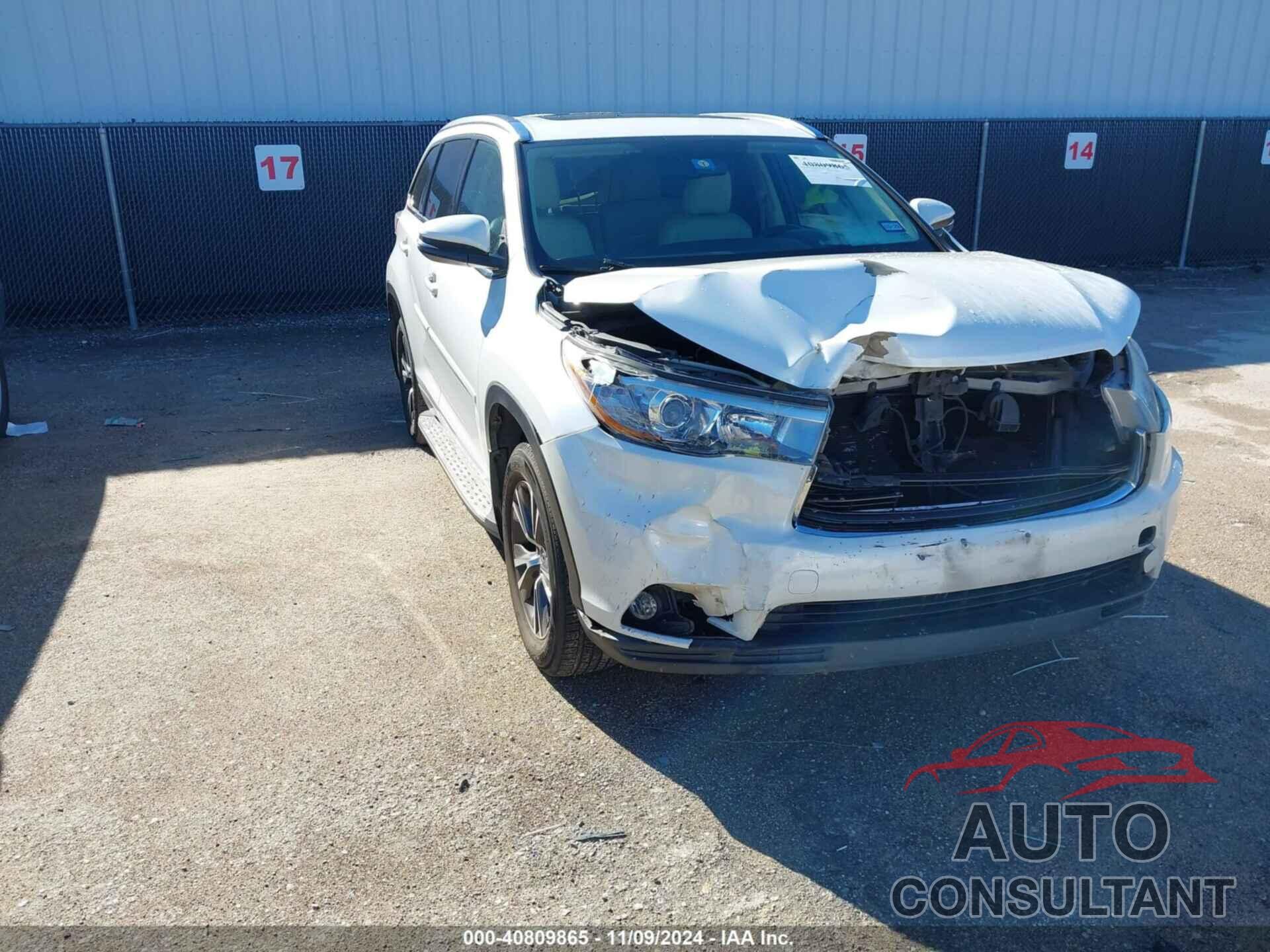 TOYOTA HIGHLANDER 2016 - 5TDKKRFH7GS129140