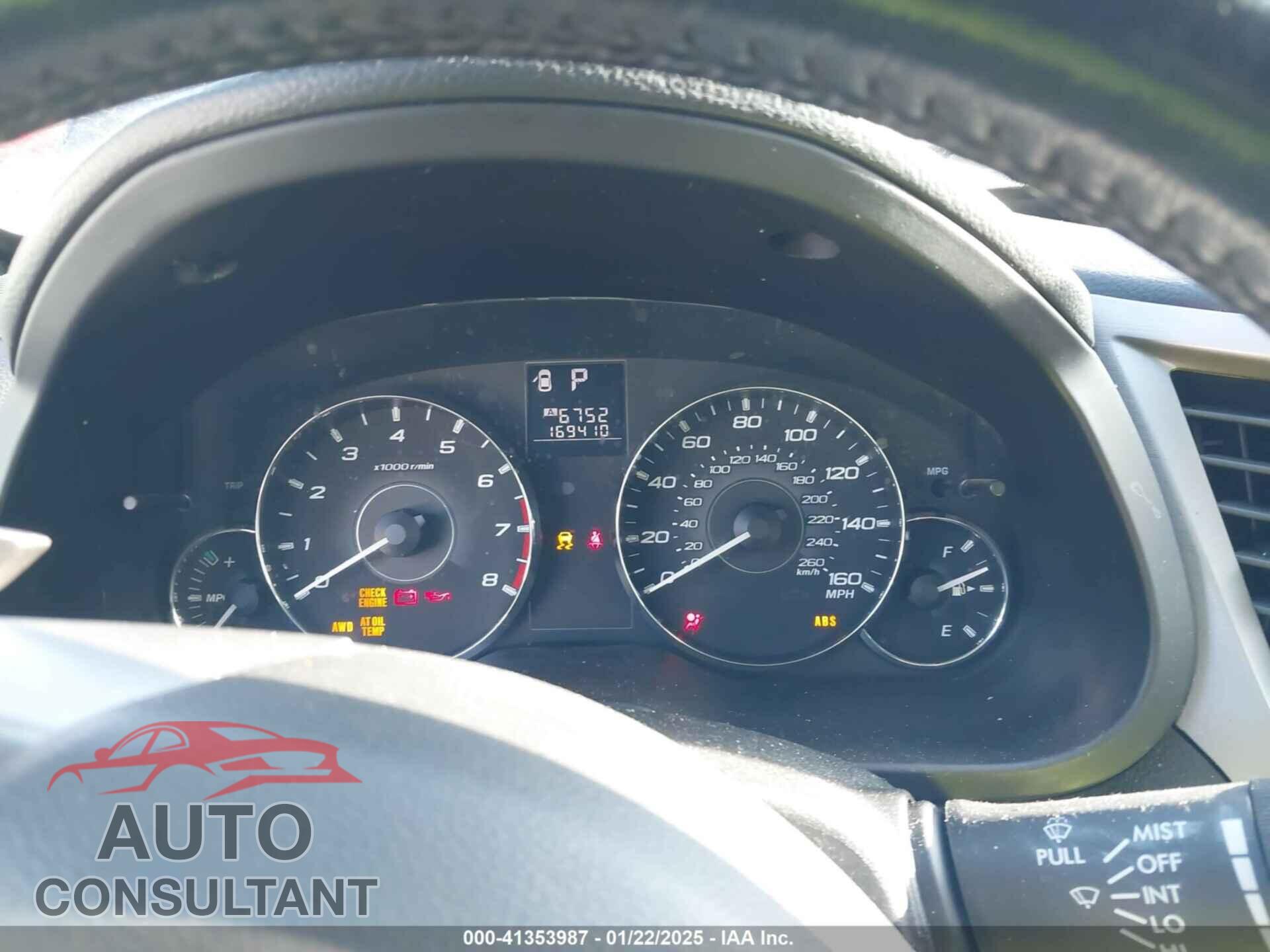 SUBARU OUTBACK 2012 - 4S4BRDKC0C2216917