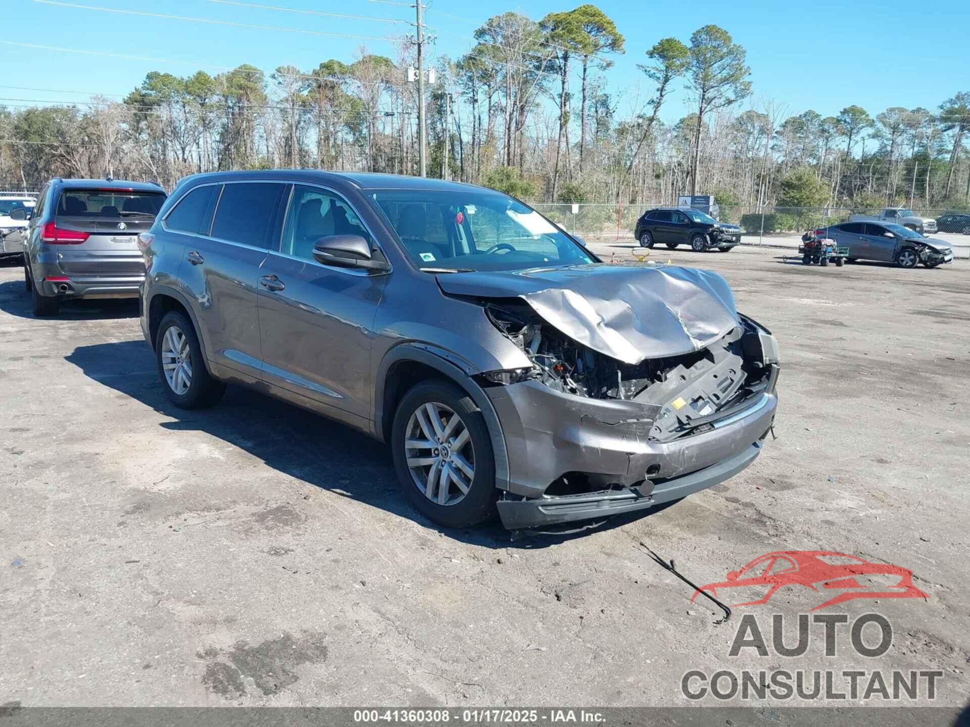 TOYOTA HIGHLANDER 2016 - 5TDZARFH9GS022995