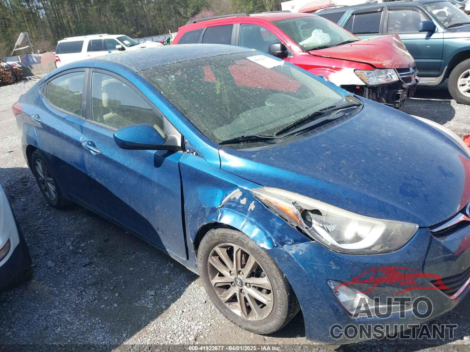 HYUNDAI ELANTRA 2014 - KMHDH4AE9EU048684