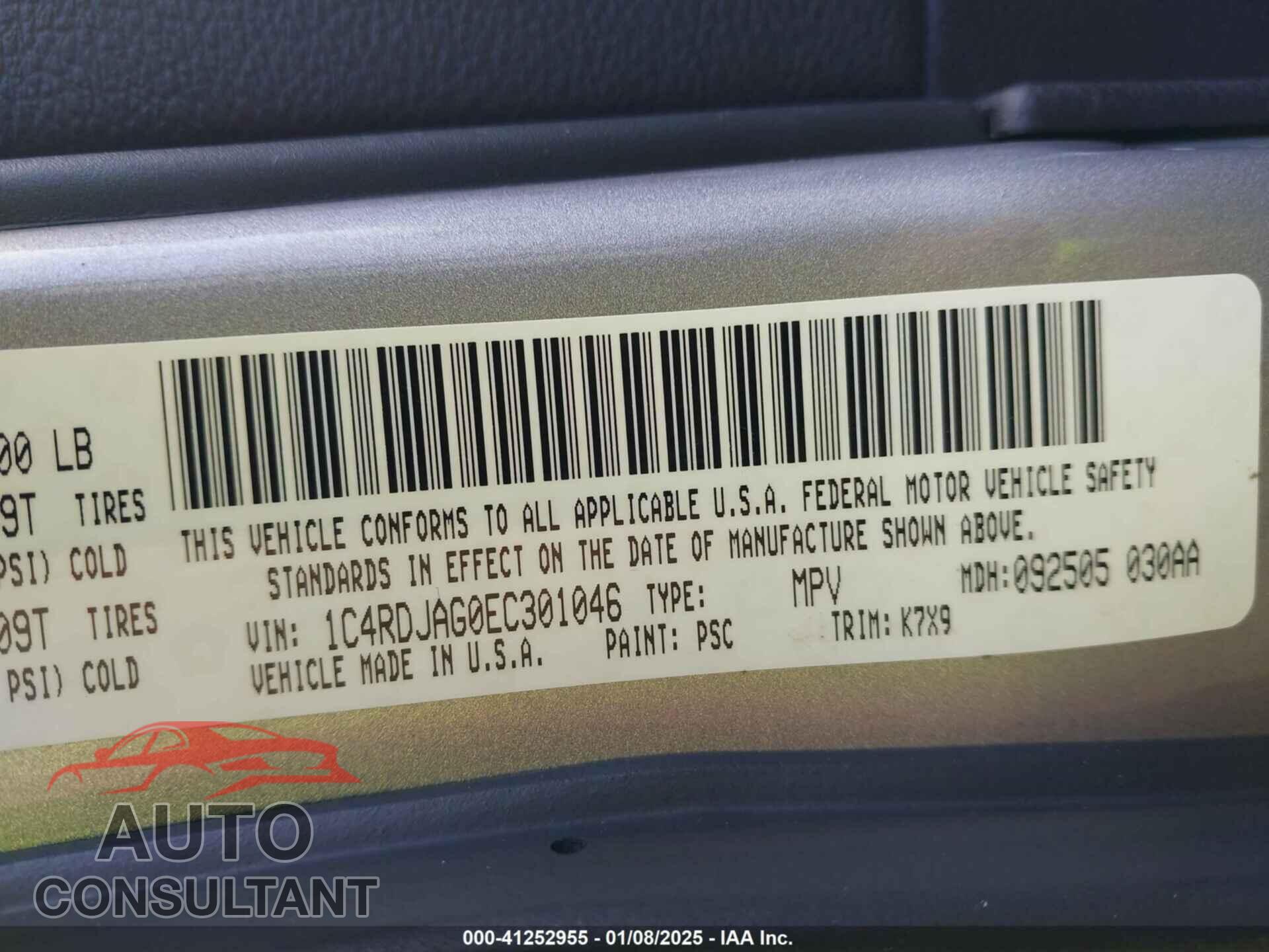DODGE DURANGO 2014 - 1C4RDJAG0EC301046