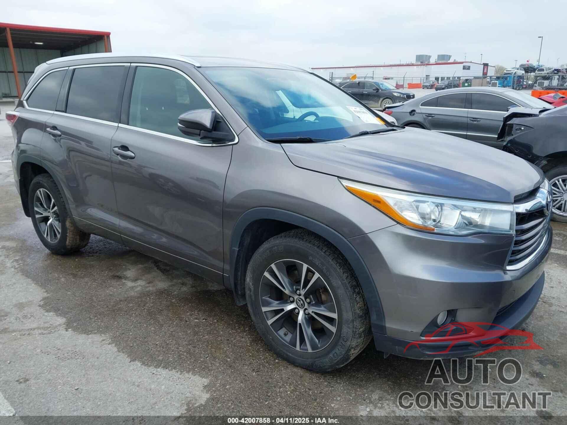 TOYOTA HIGHLANDER 2016 - 5TDJKRFH6GS307941