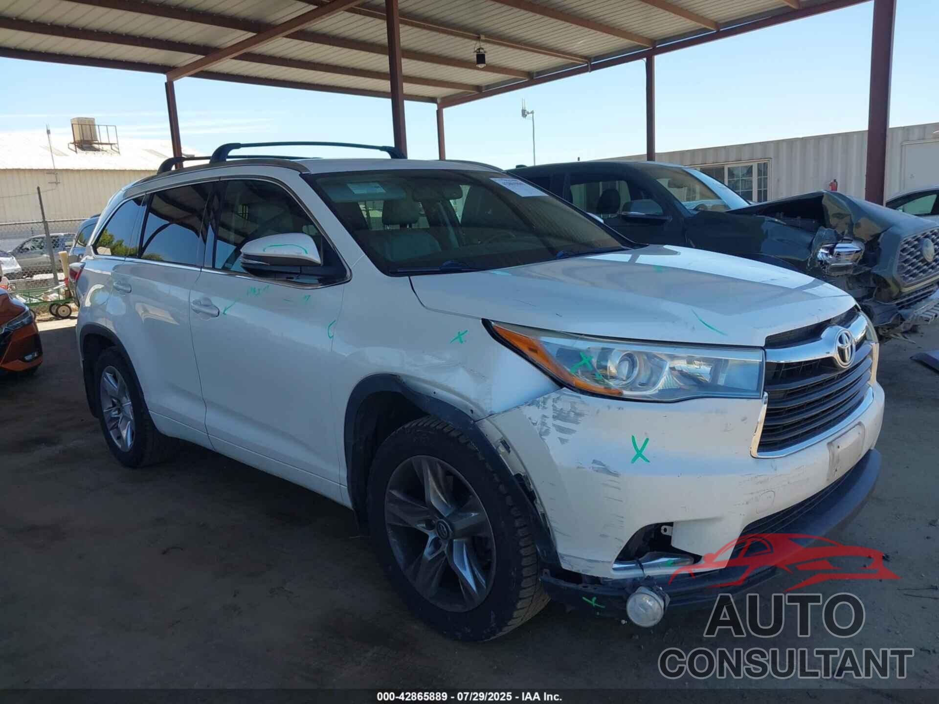 TOYOTA HIGHLANDER 2016 - 5TDDKRFH9GS348867
