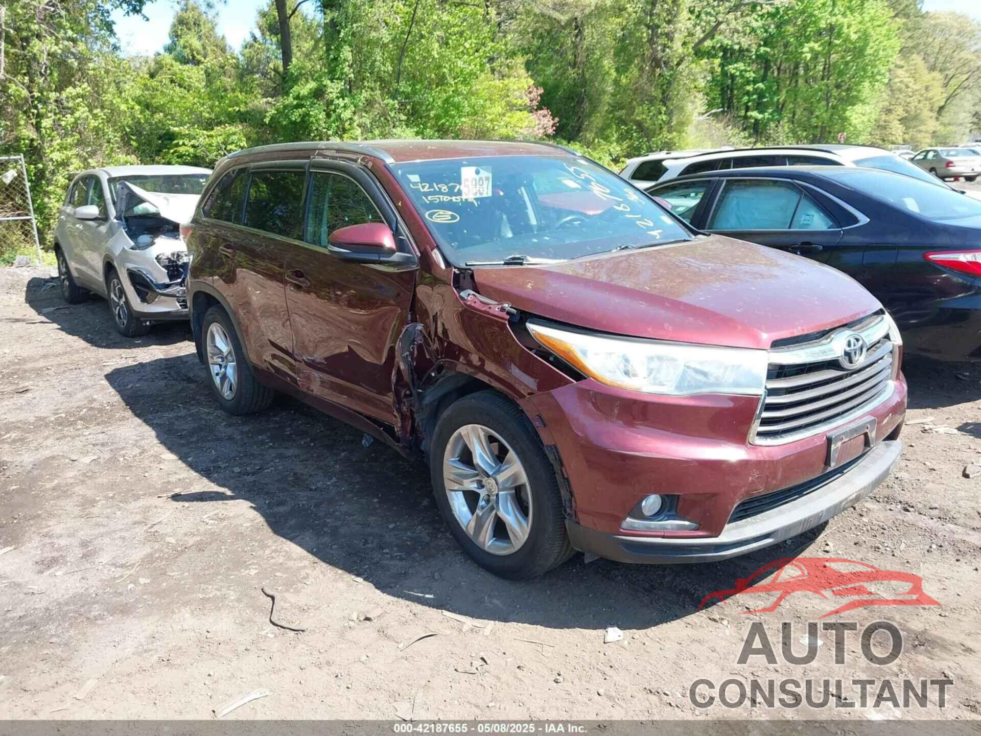 TOYOTA HIGHLANDER 2015 - 5TDDKRFH6FS113910
