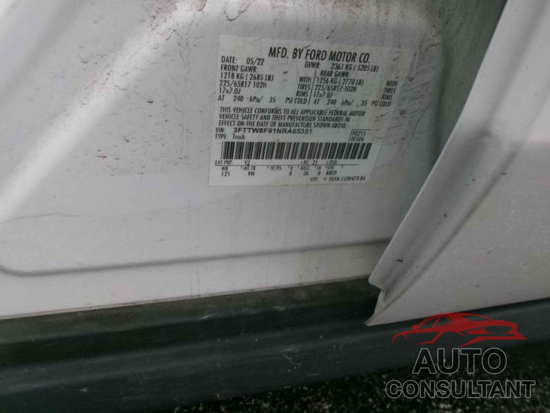 FORD MAVERICK 2022 - 3FTTW8F91NRA65351