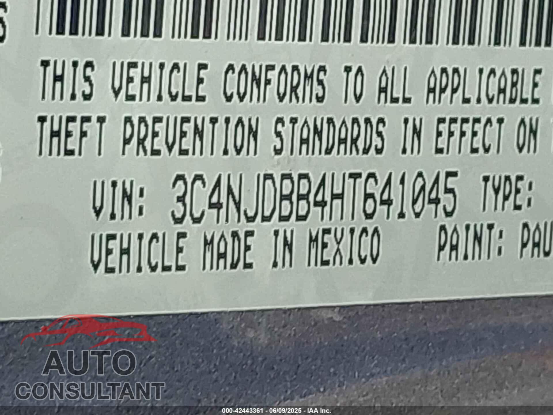 JEEP NEW COMPASS 2017 - 3C4NJDBB4HT641045