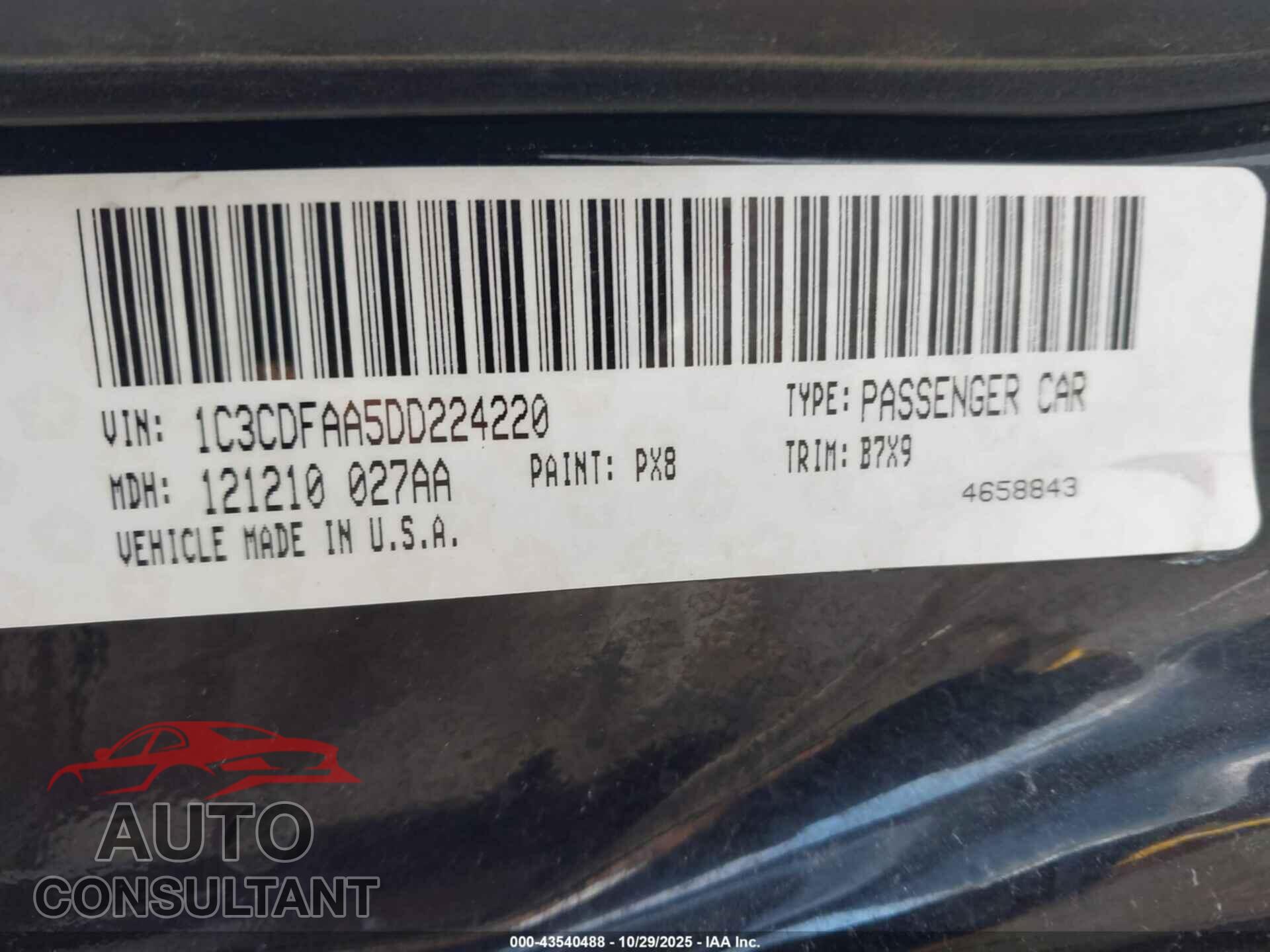 DODGE DART 2013 - 1C3CDFAA5DD224220