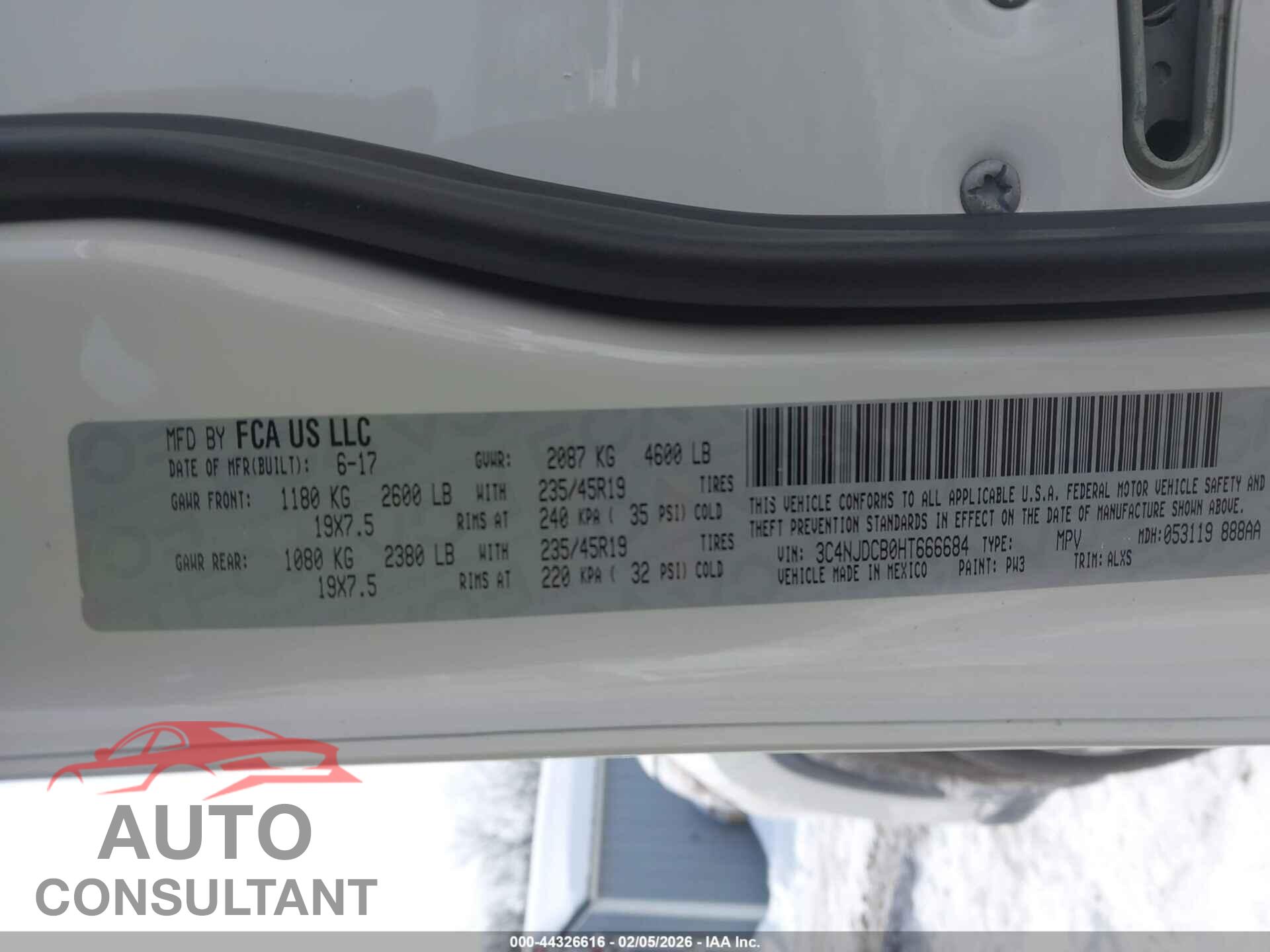 JEEP NEW COMPASS 2017 - 3C4NJDCB0HT666684