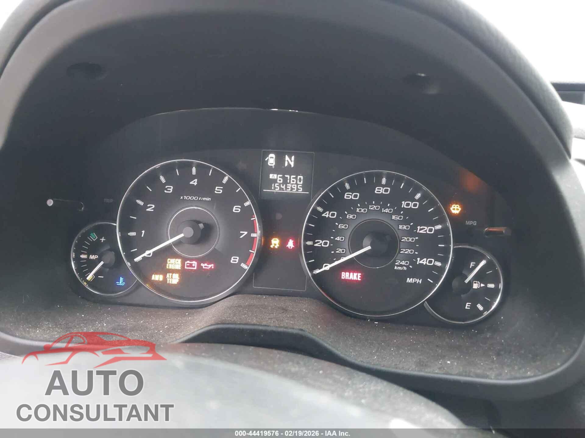 SUBARU OUTBACK 2012 - 4S4BRCAC7C3232103