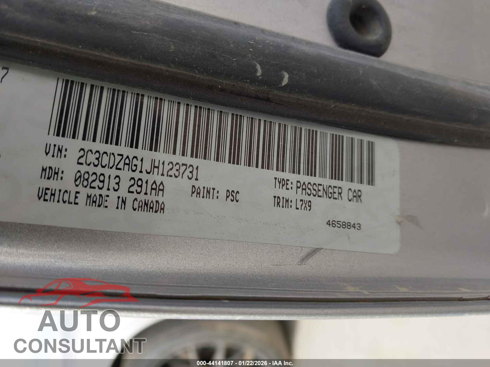 DODGE CHALLENGER 2018 - 2C3CDZAG1JH123731
