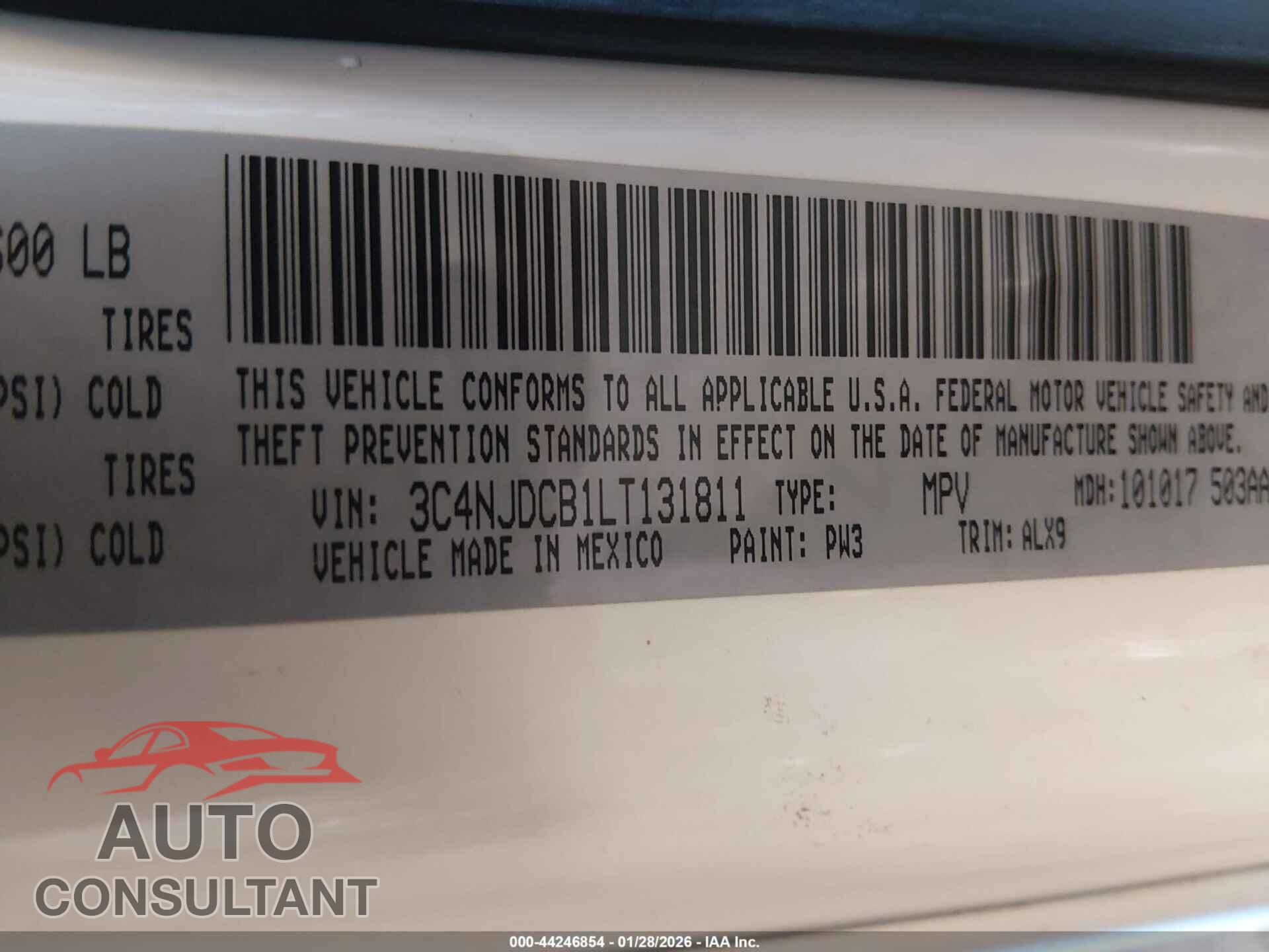 JEEP COMPASS 2020 - 3C4NJDCB1LT131811