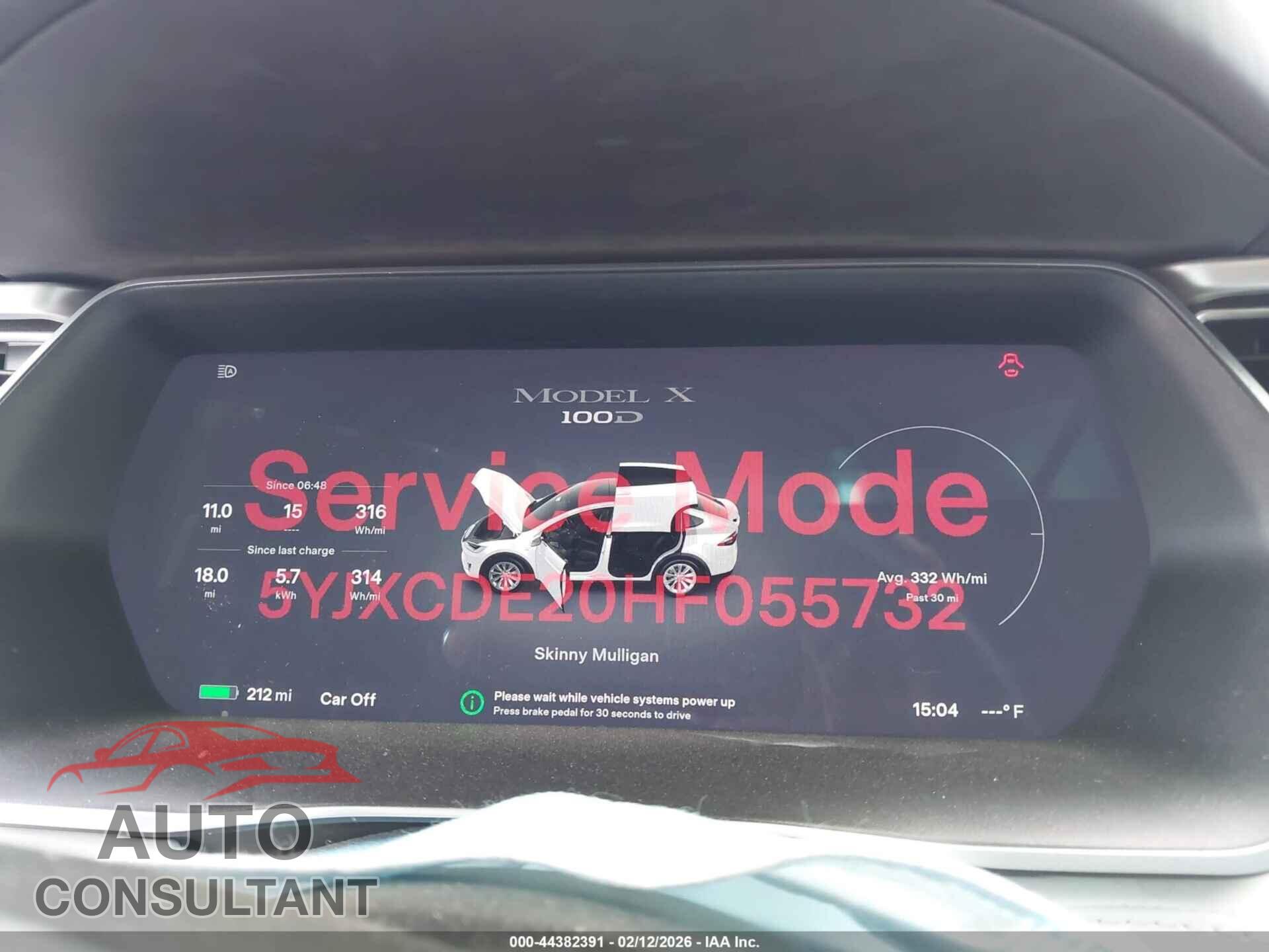 TESLA MODEL X 2017 - 5YJXCDE20HF055732