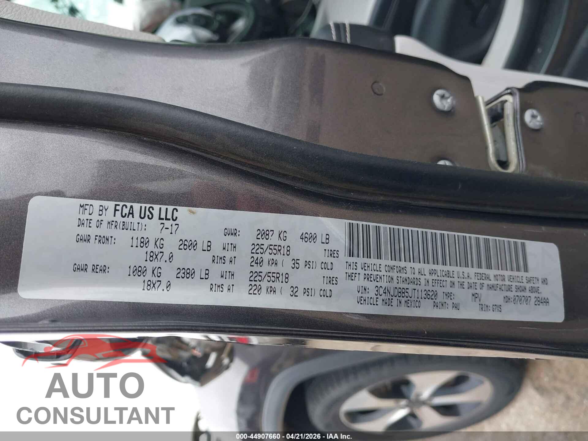 JEEP COMPASS 2018 - 3C4NJDBB5JT113620