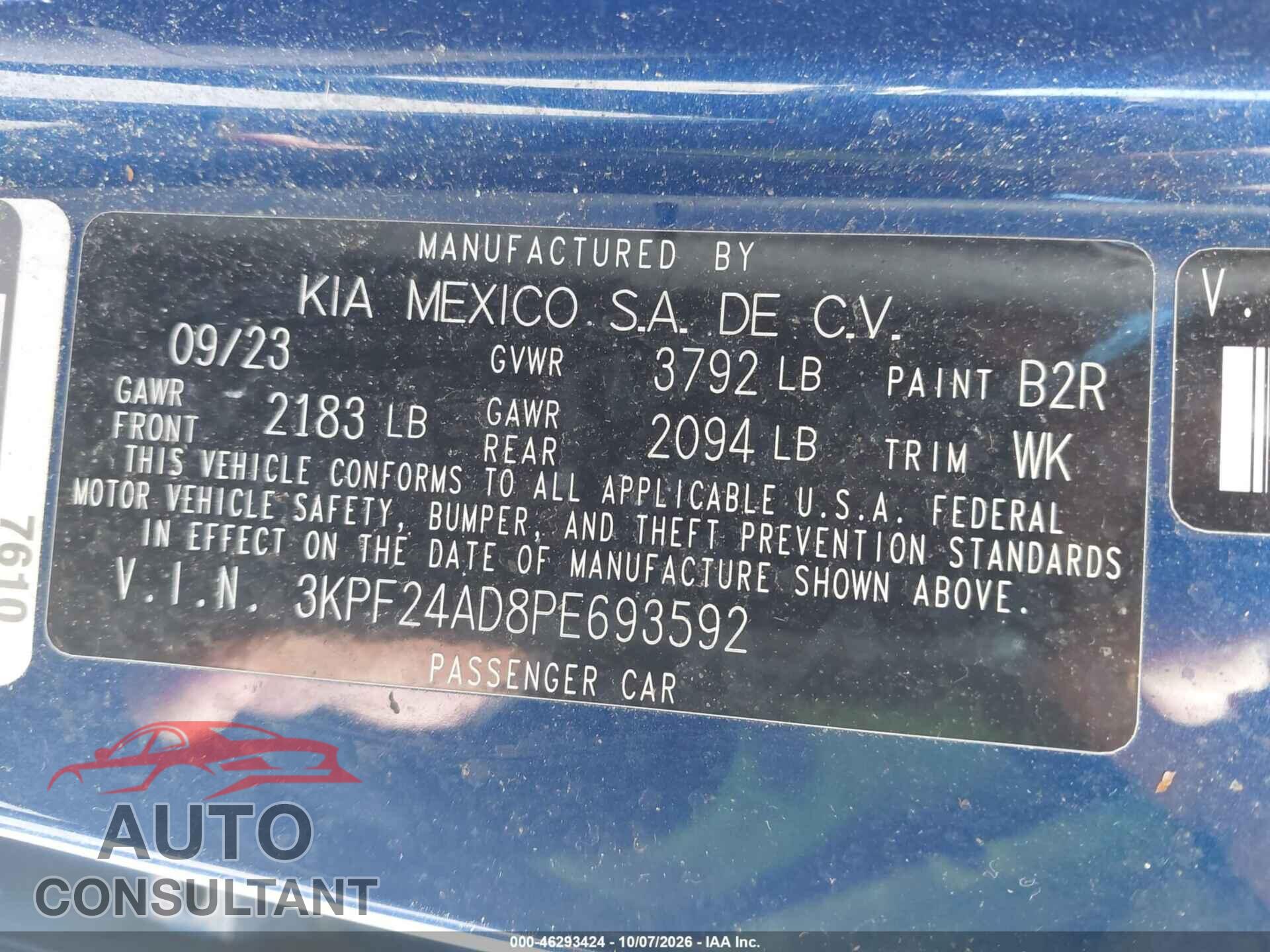 KIA FORTE 2023 - 3KPF24AD8PE693592