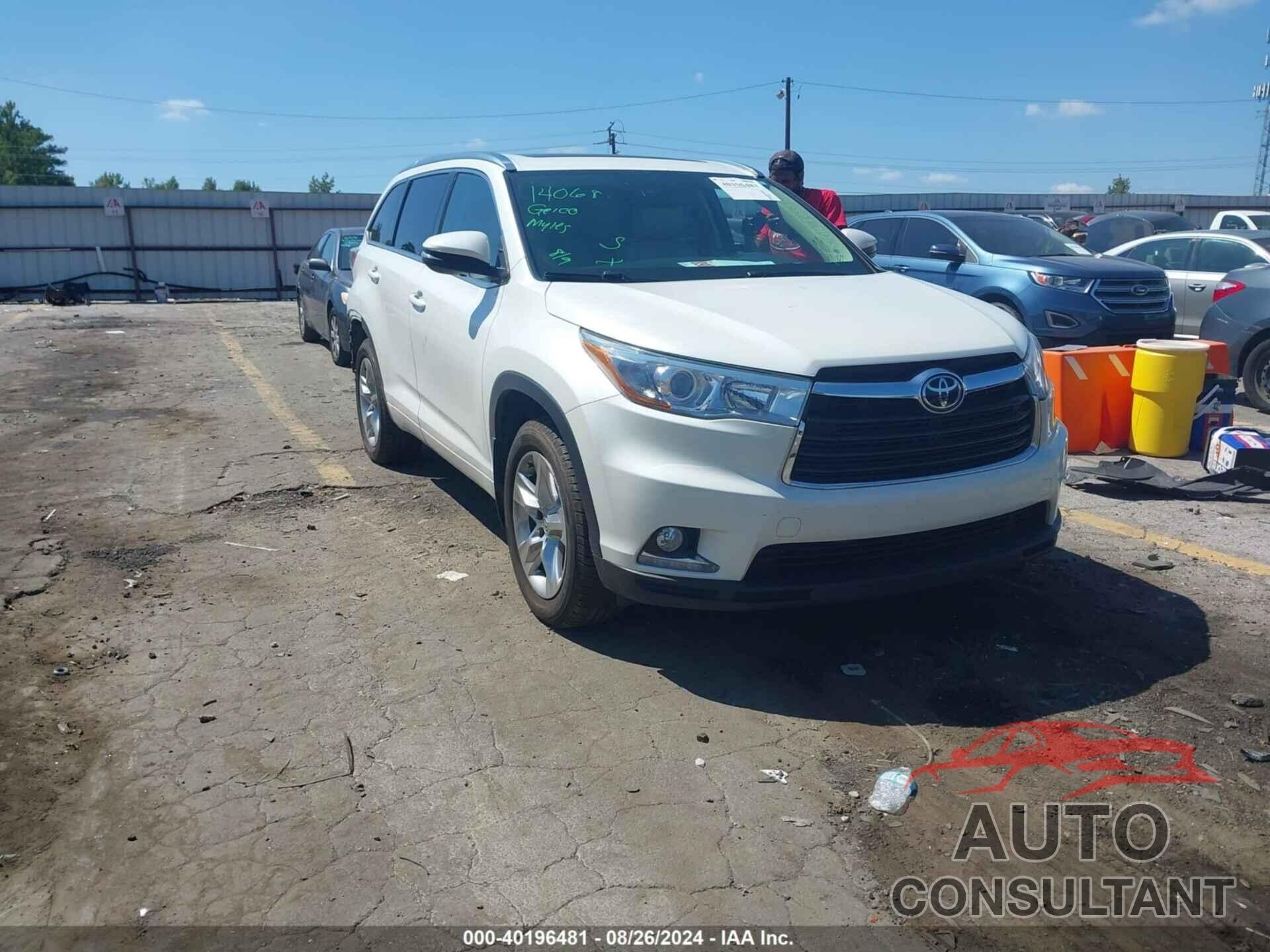 TOYOTA HIGHLANDER 2016 - 5TDDKRFH3GS246013