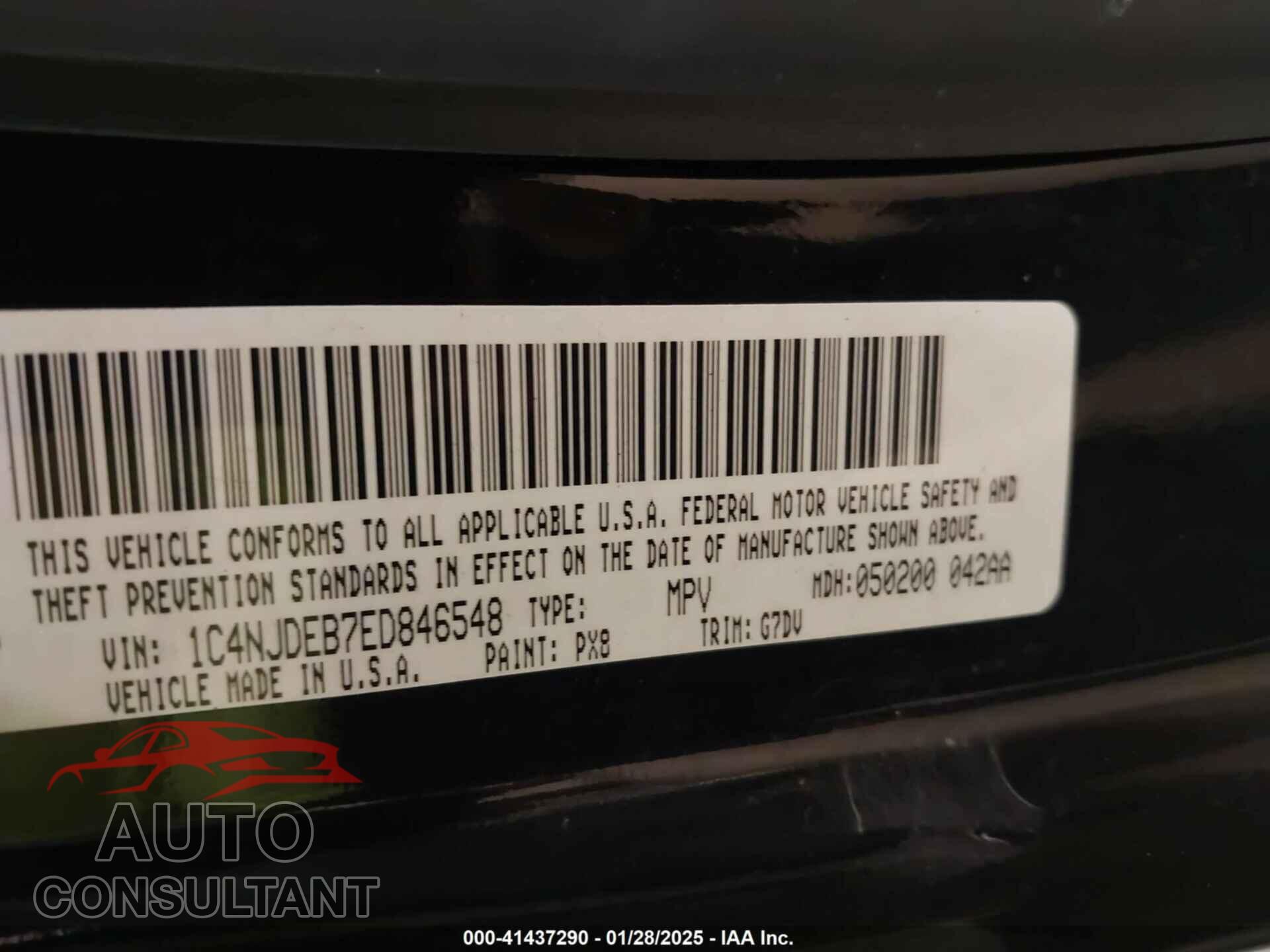 JEEP COMPASS 2014 - 1C4NJDEB7ED846548