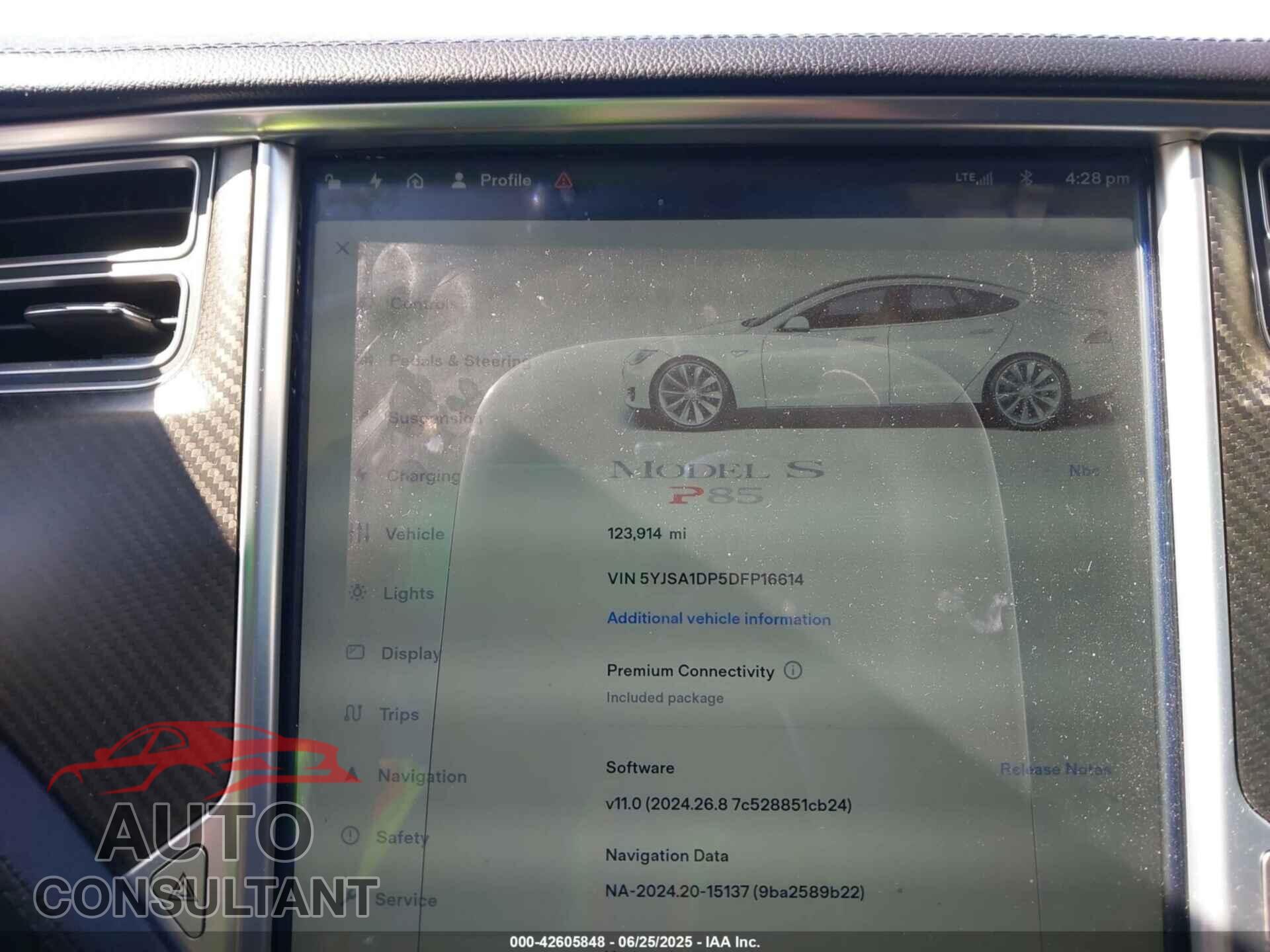 TESLA MODEL S 2013 - 5YJSA1DP5DFP16614