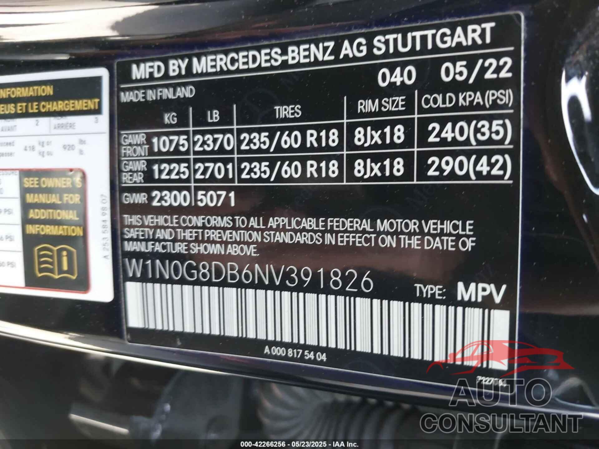 MERCEDES-BENZ GLC 300 2022 - W1N0G8DB6NV391826