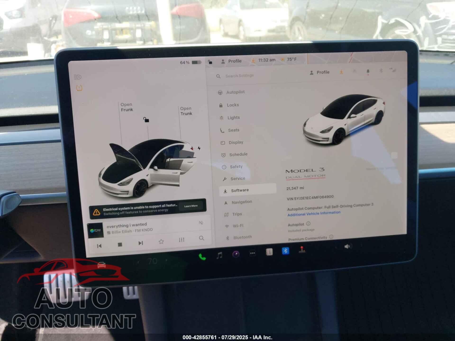 TESLA MODEL 3 2021 - 5YJ3E1EC4MF064900