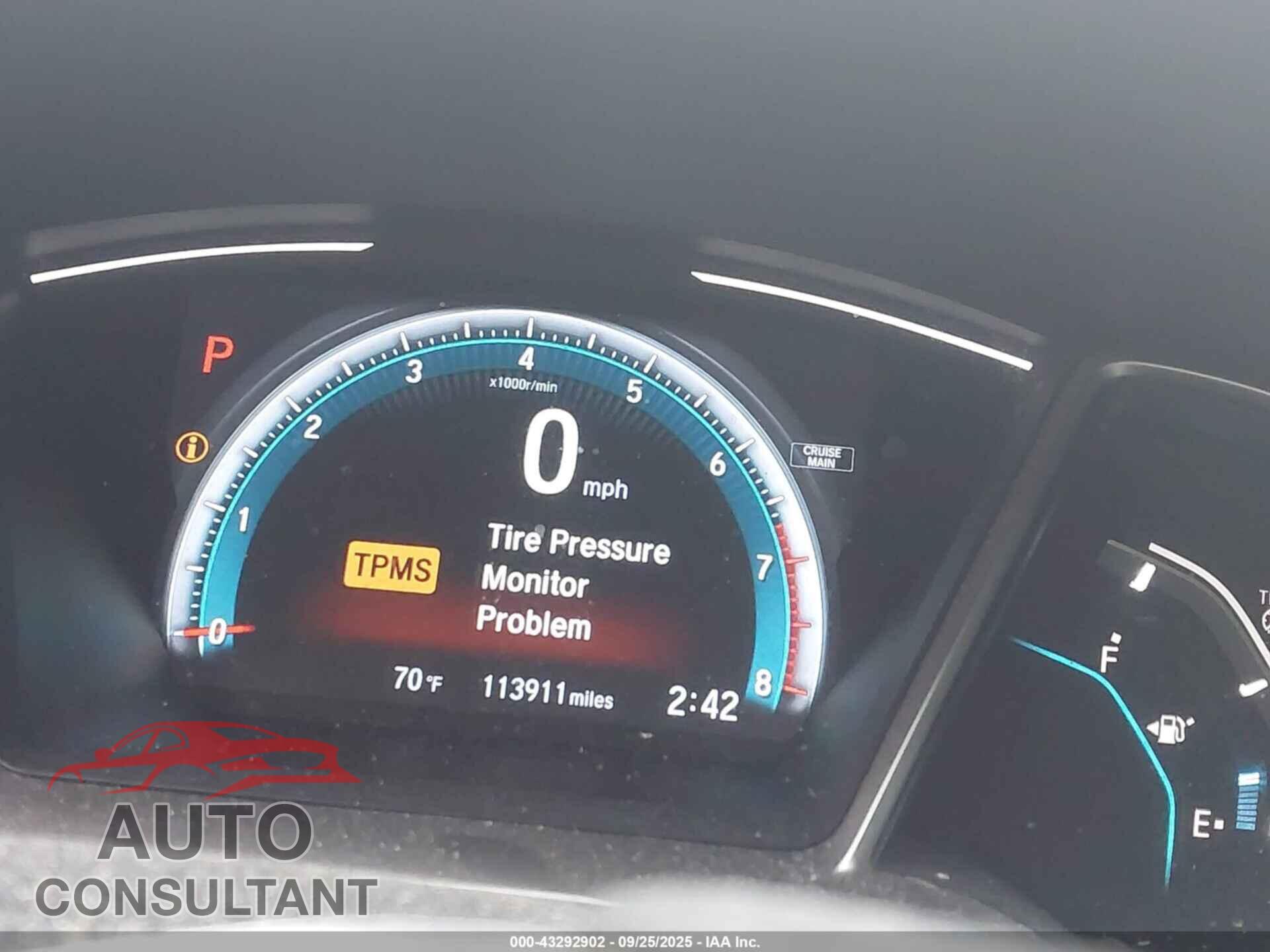 HONDA CIVIC 2017 - 19XFC2F78HE217607