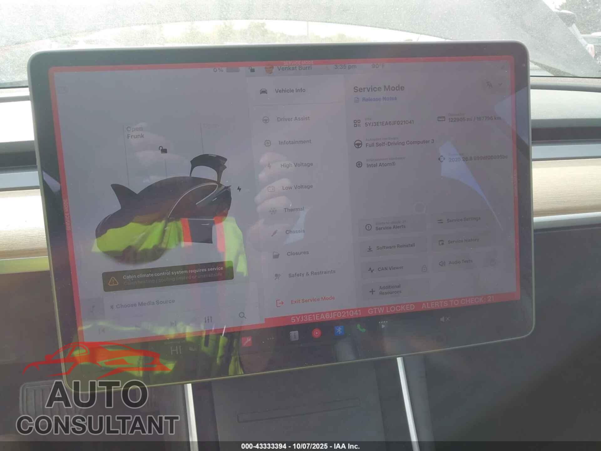 TESLA MODEL 3 2018 - 5YJ3E1EA6JF021041