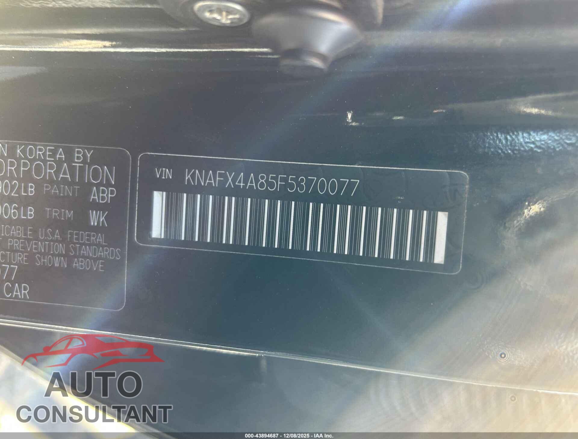 KIA FORTE 2015 - KNAFX4A85F5370077