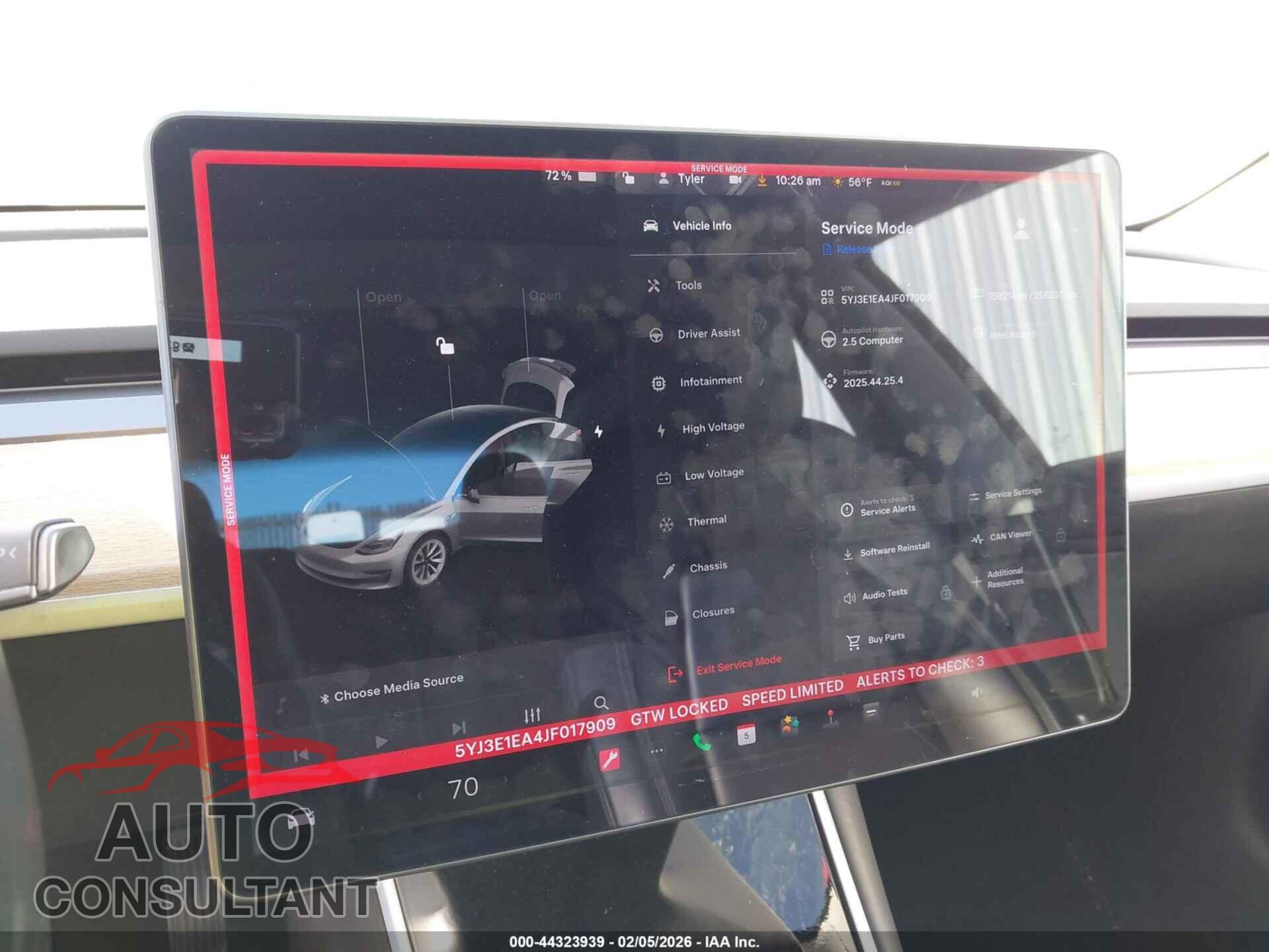 TESLA MODEL 3 2018 - 5YJ3E1EA4JF017909