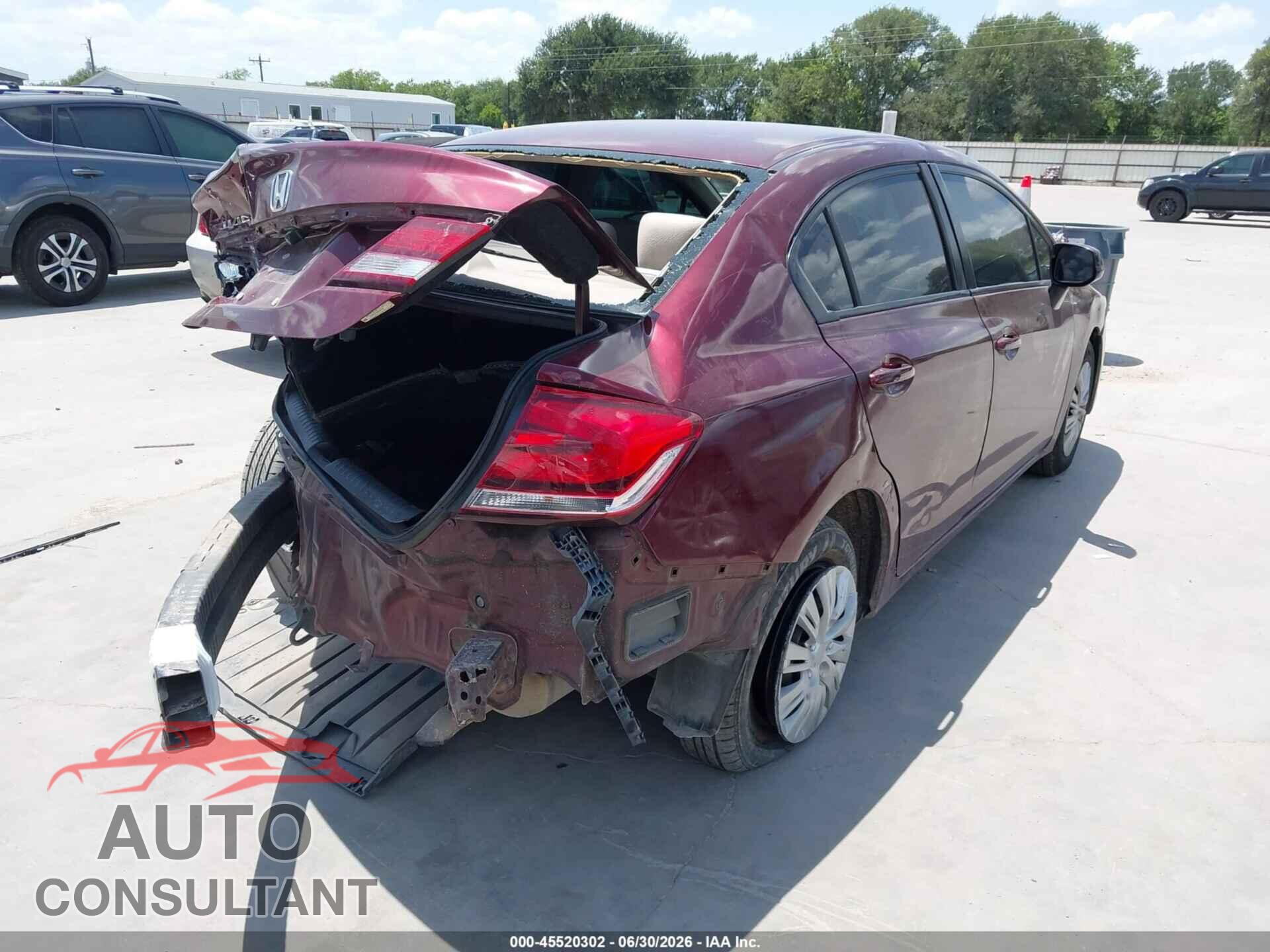 HONDA CIVIC 2013 - 2HGFB2F54DH593187