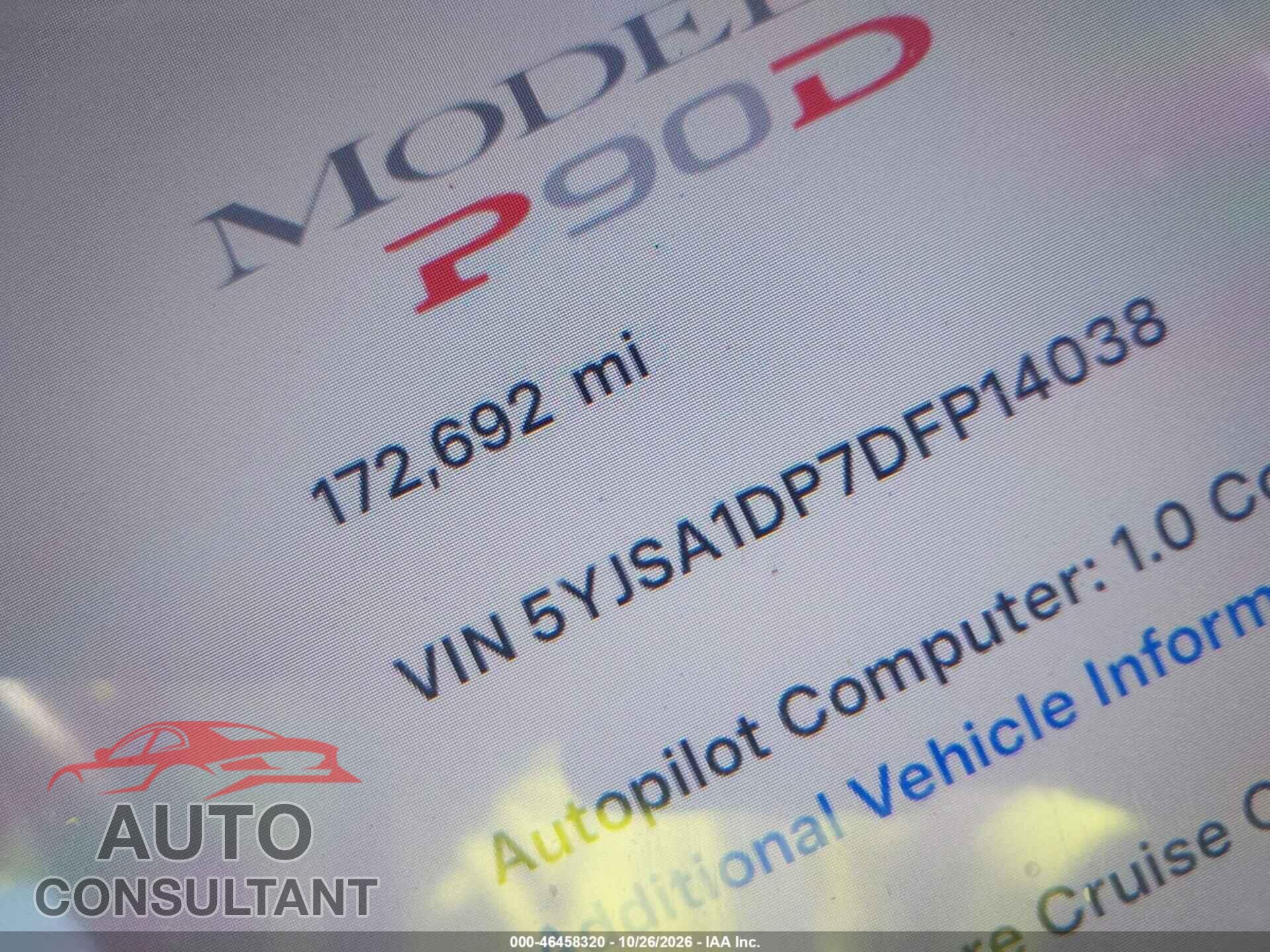 TESLA MODEL S 2015 - 5YJSA1V47FF100372