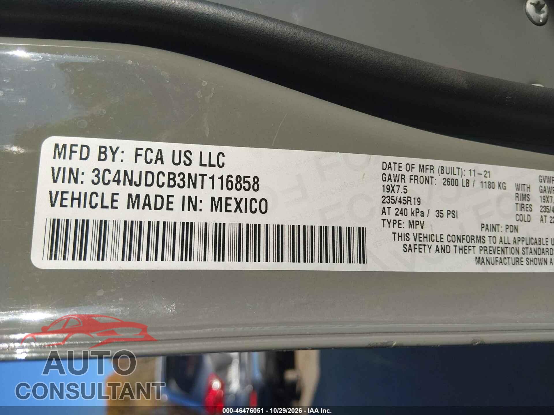 JEEP COMPASS 2022 - 3C4NJDCB3NT116858
