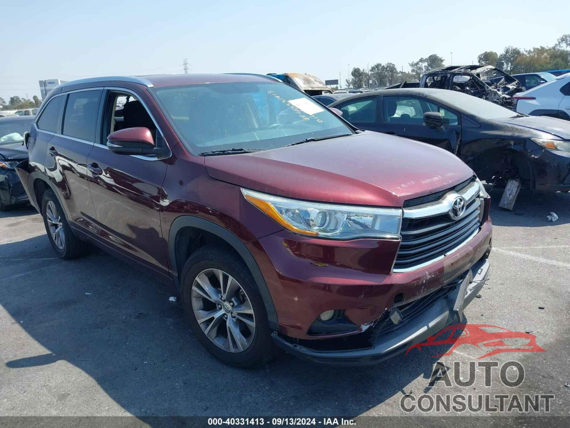 TOYOTA HIGHLANDER 2015 - 5TDKKRFH2FS098667