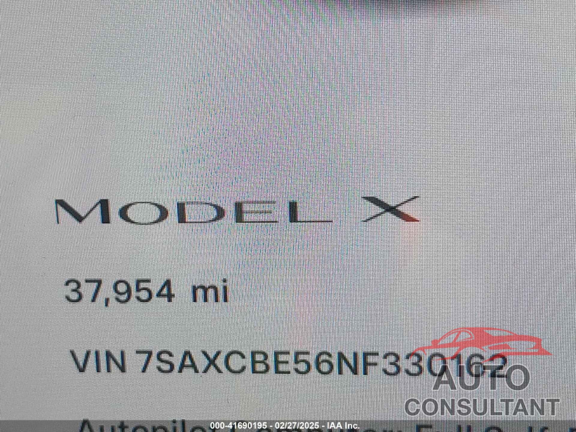 TESLA MODEL X 2022 - 7SAXCBE56NF330162