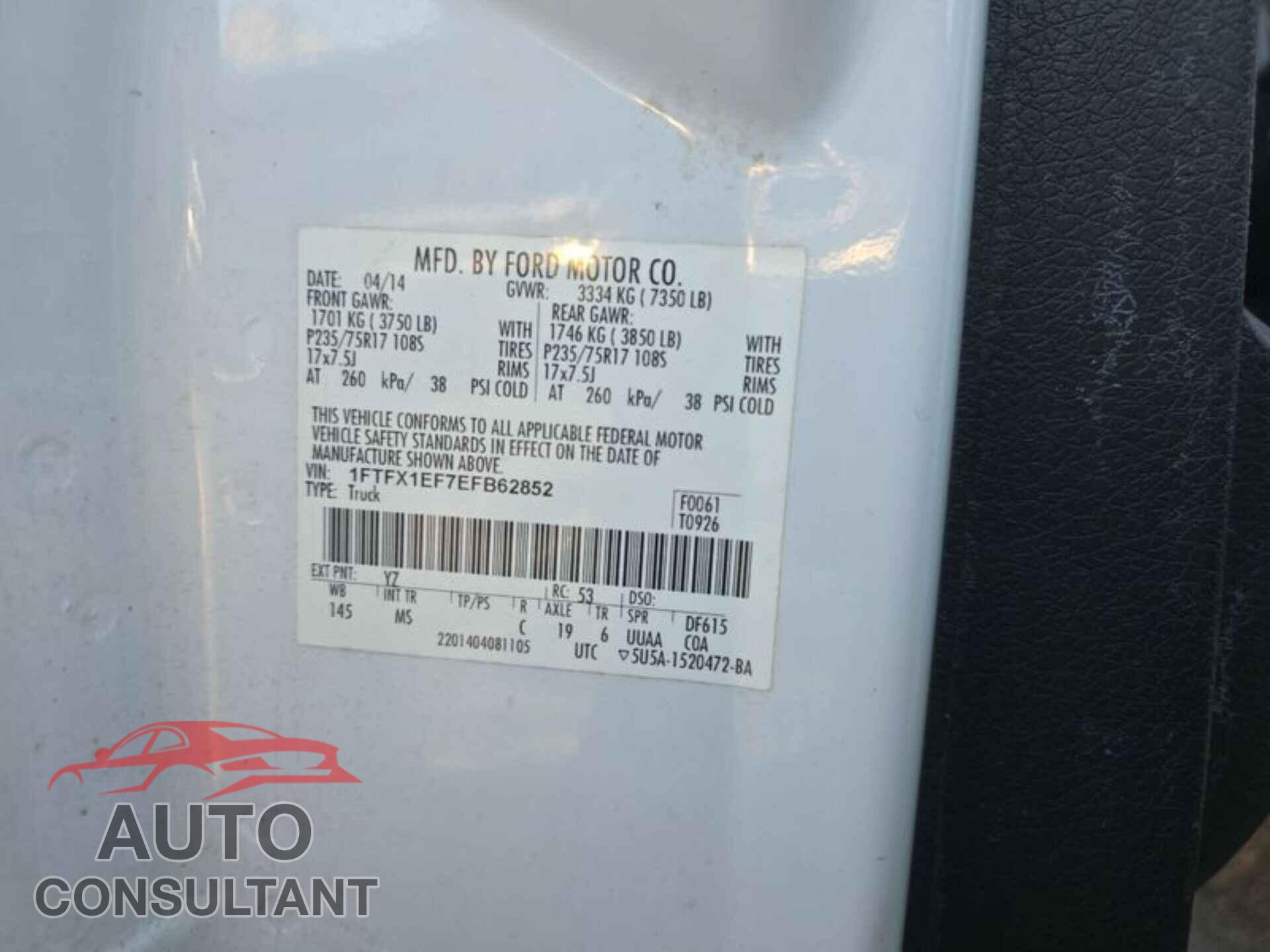FORD F150 2014 - 1FTFX1EF7EFB62852