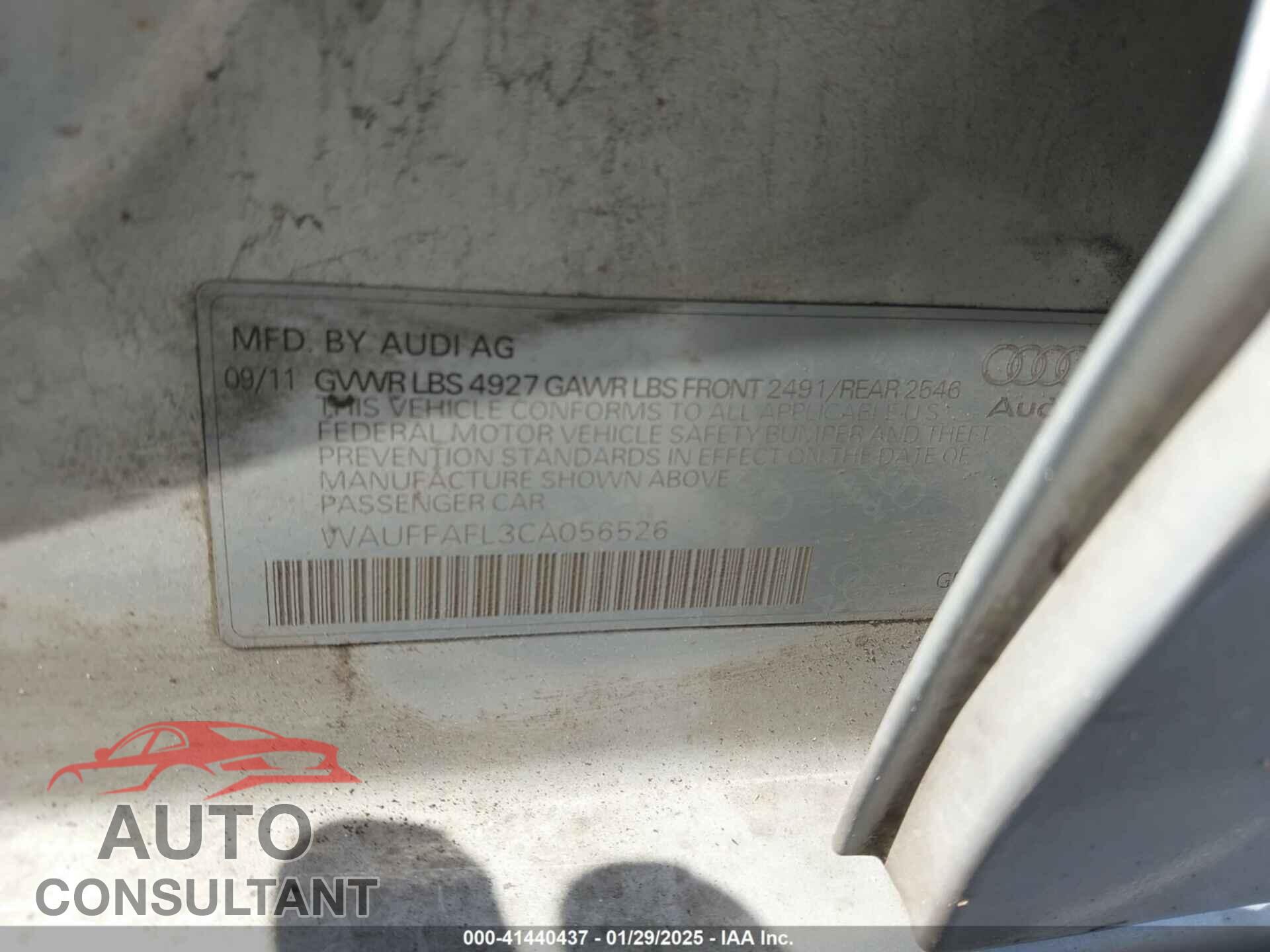 AUDI A4 2012 - WAUFFAFL3CA056526