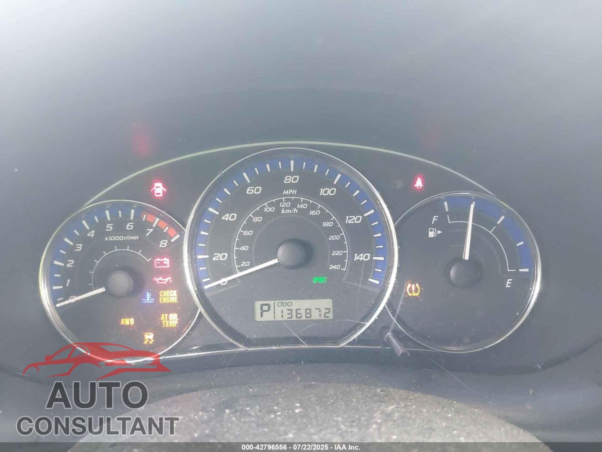 SUBARU FORESTER 2012 - JF2SHADCXCH401154
