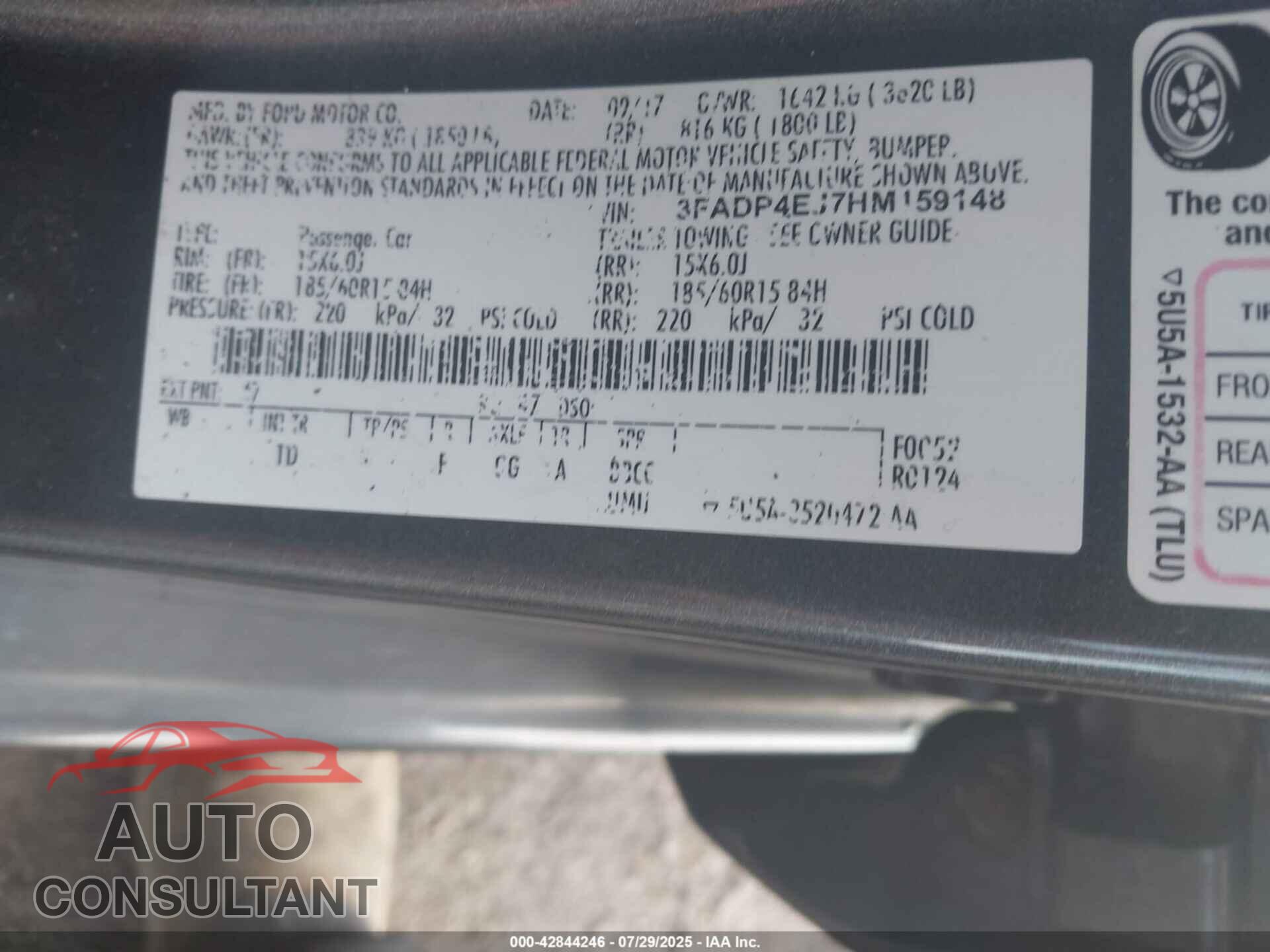 FORD FIESTA 2017 - 3FADP4EJ7HM159148