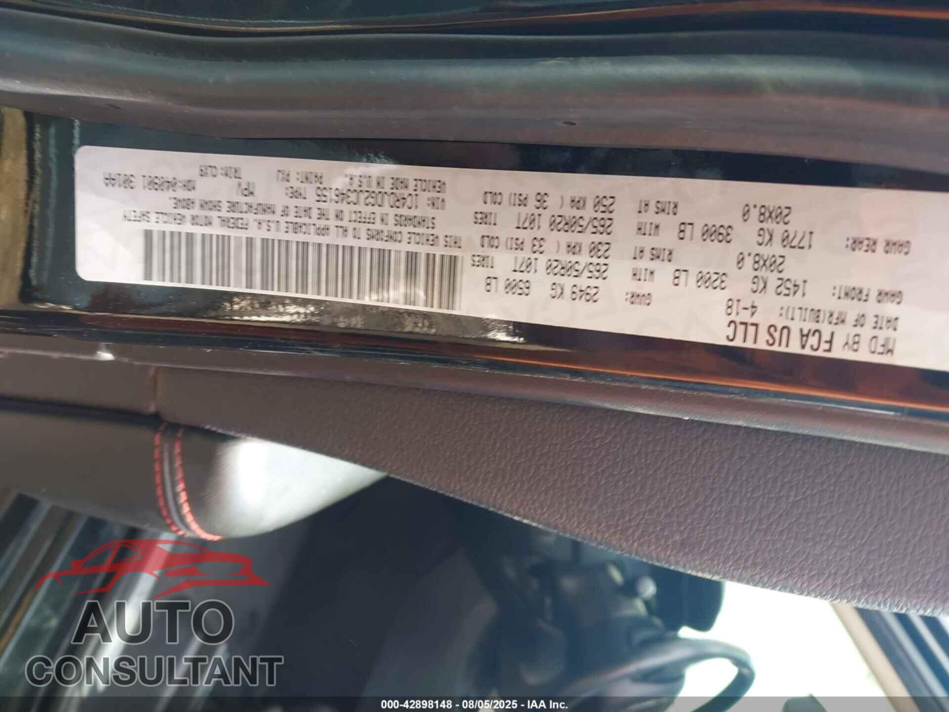 DODGE DURANGO 2018 - 1C4RDJDG2JC346155