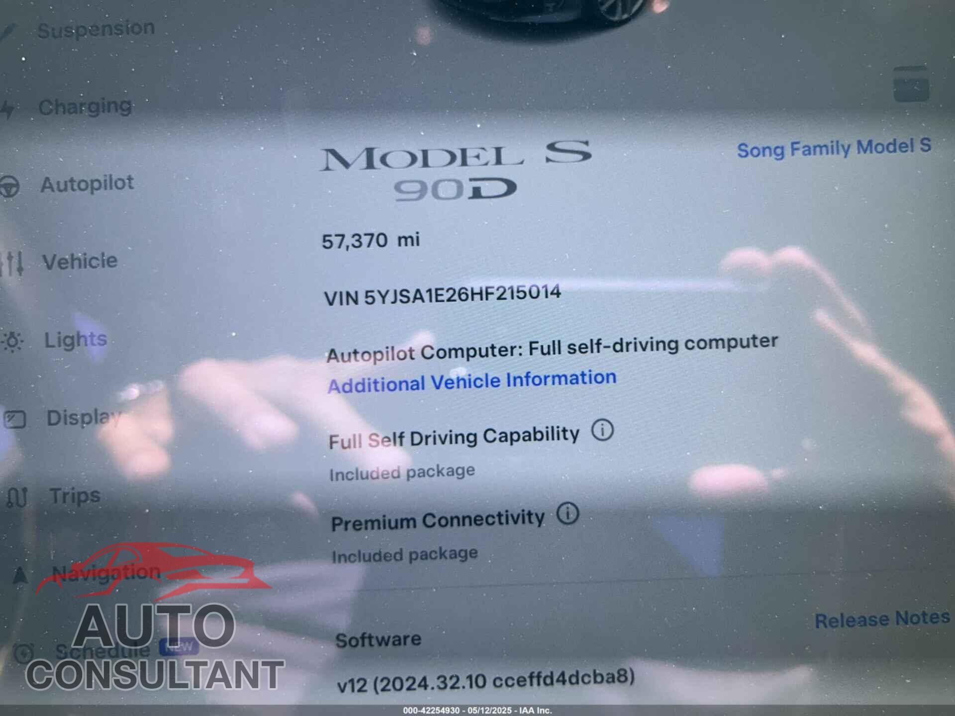 TESLA MODEL S 2017 - 5YJSA1E26HF215014