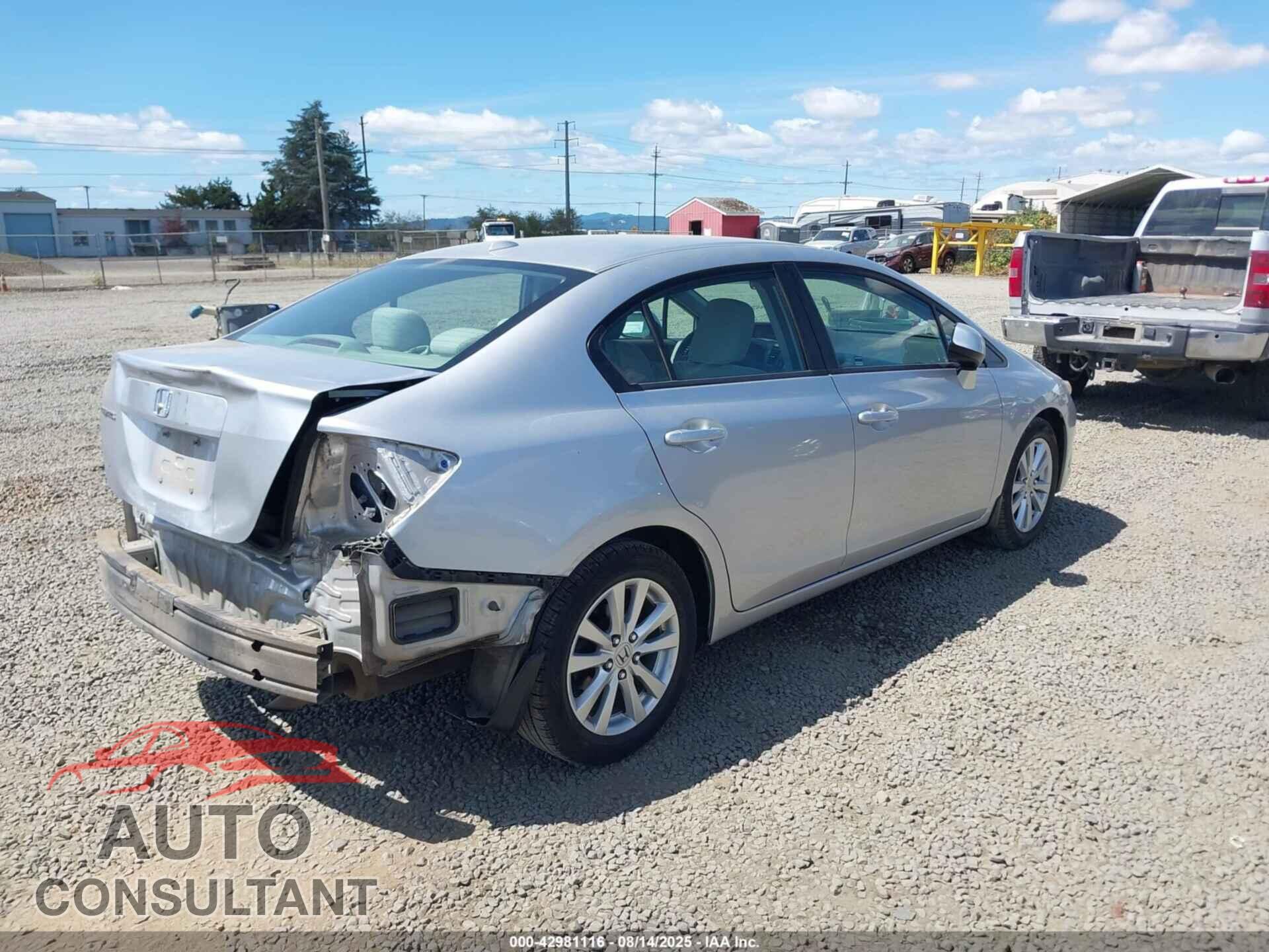 HONDA CIVIC 2012 - 19XFB2F86CE326071