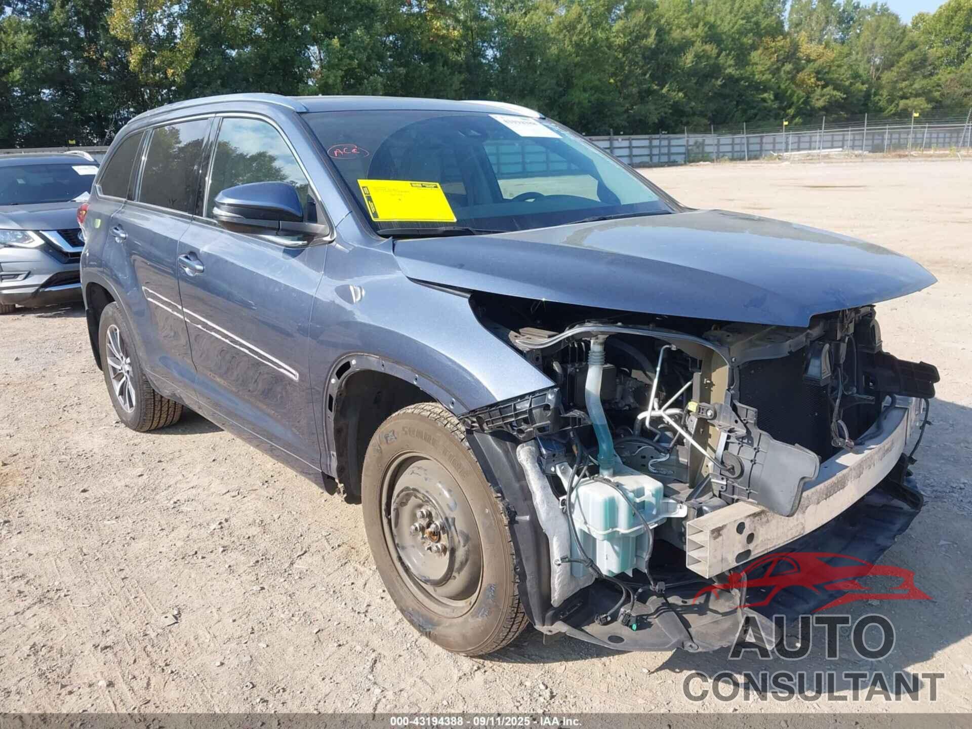 TOYOTA HIGHLANDER 2017 - 5TDJZRFH1HS405112