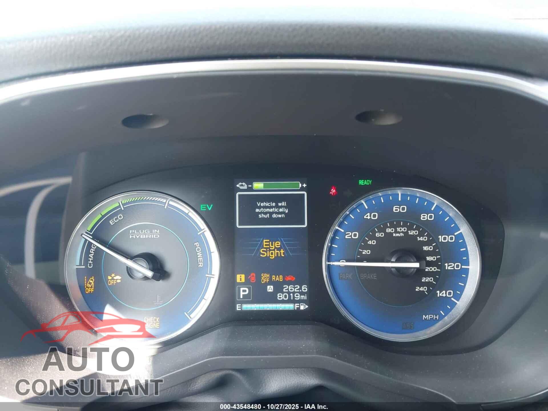SUBARU CROSSTREK HYBRID 2019 - JF2GTDEC6KH322499